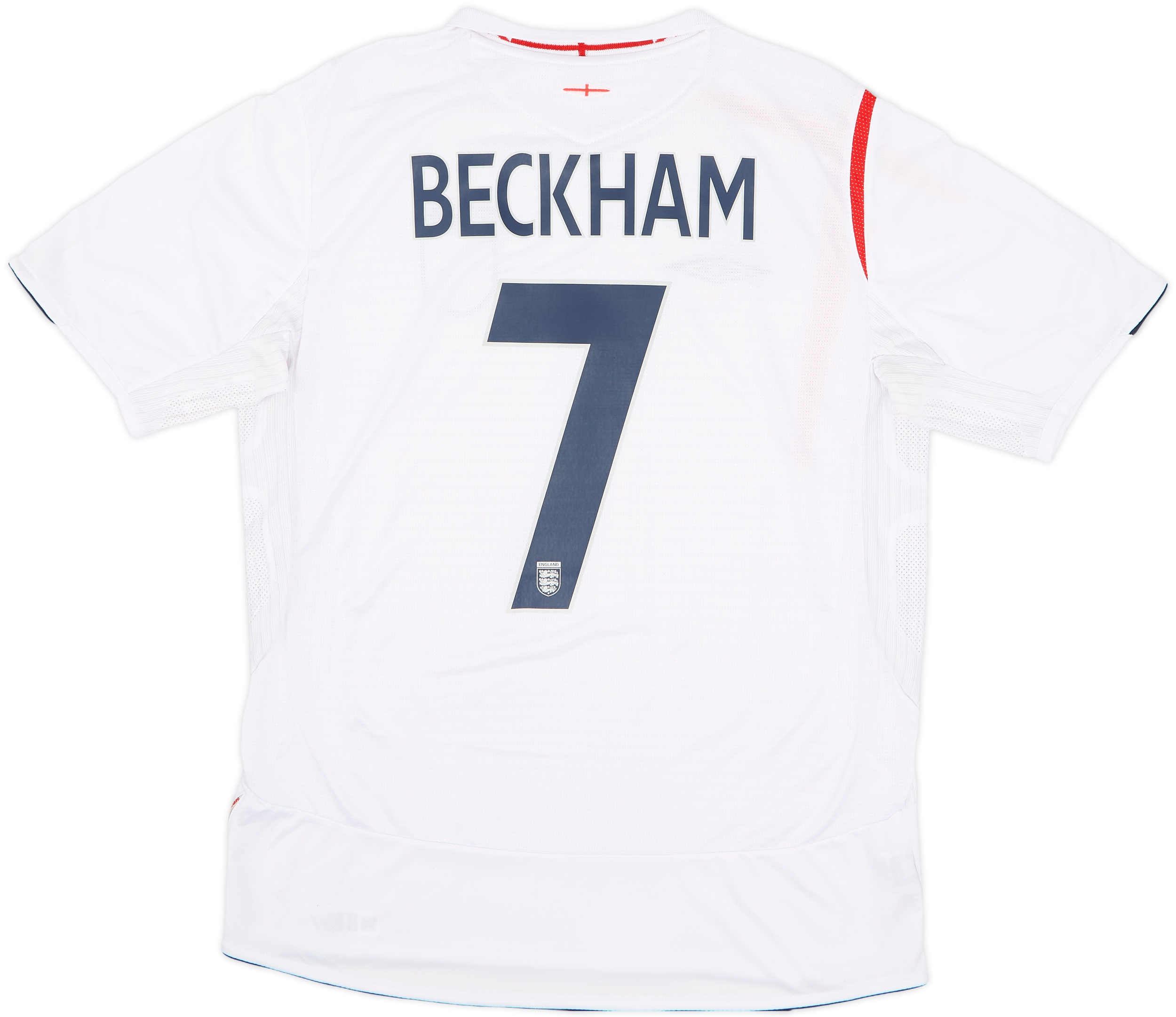 2005-07 England Home Shirt Beckham #7 - 6/10 - (L)