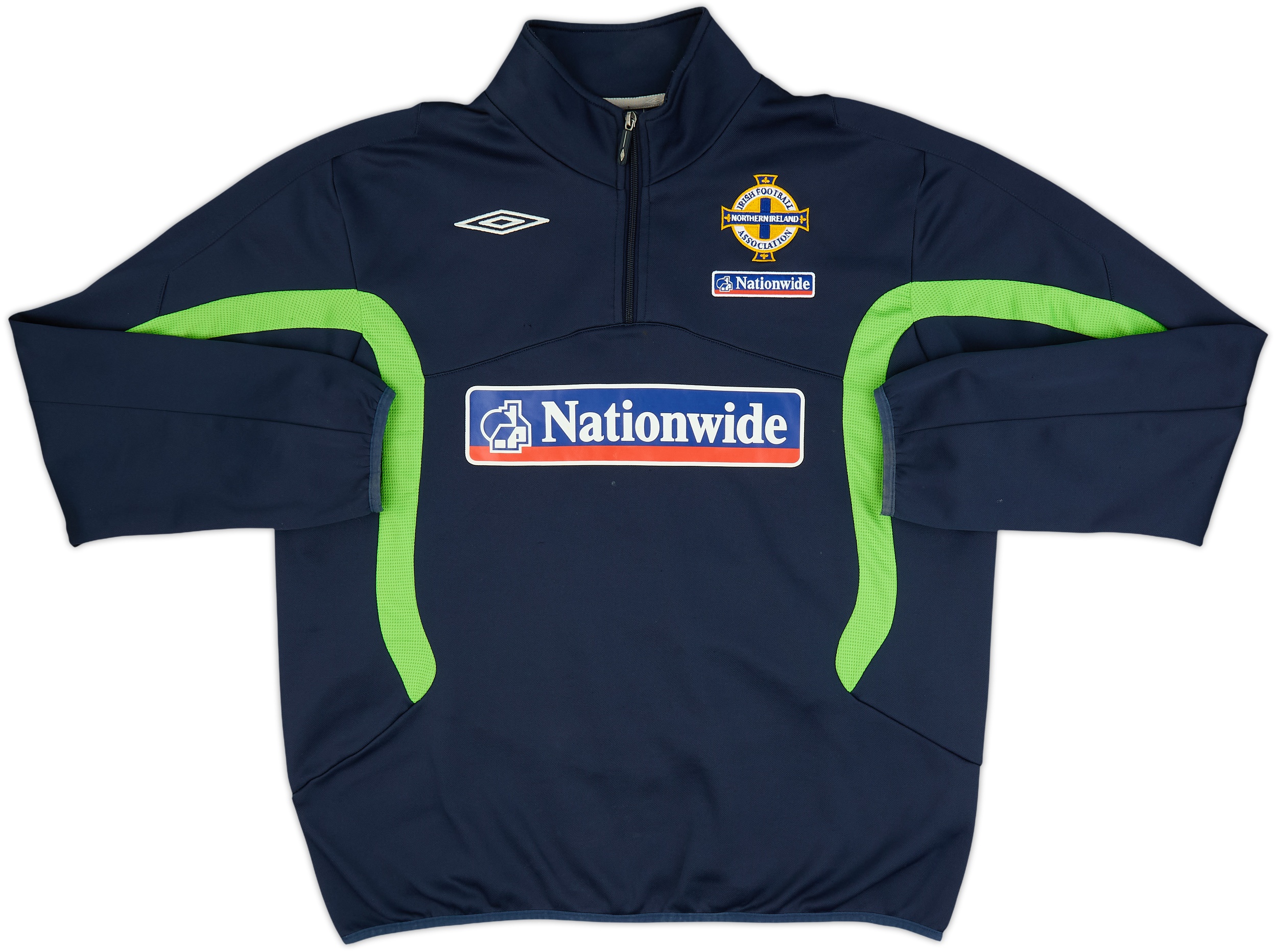 2007-09 Northern Ireland Umbro 1/4 Zip Drill Top - 8/10 - (L)