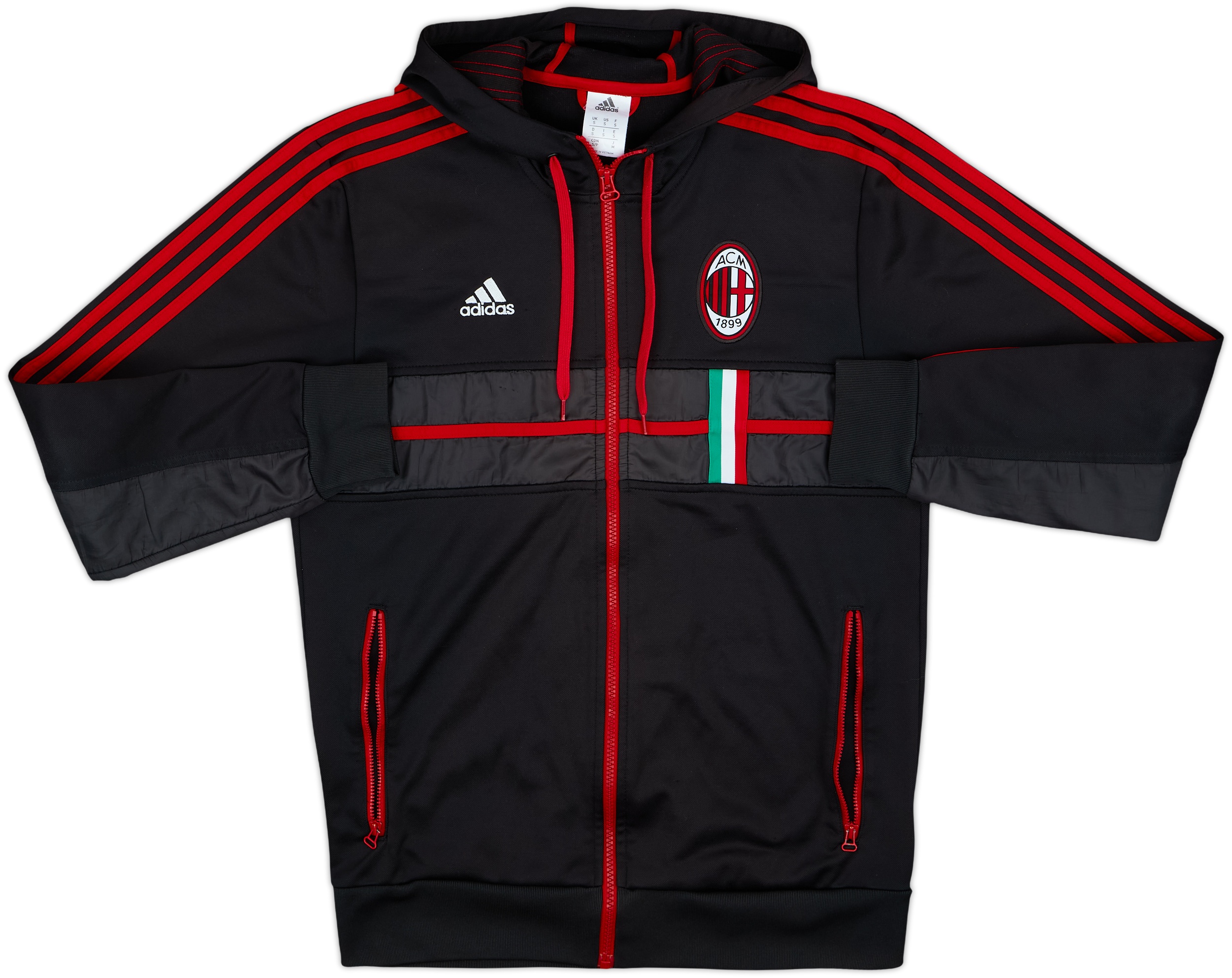 2012-13 AC Milan adidas Hooded Track Jacket - 8/10 - (S)