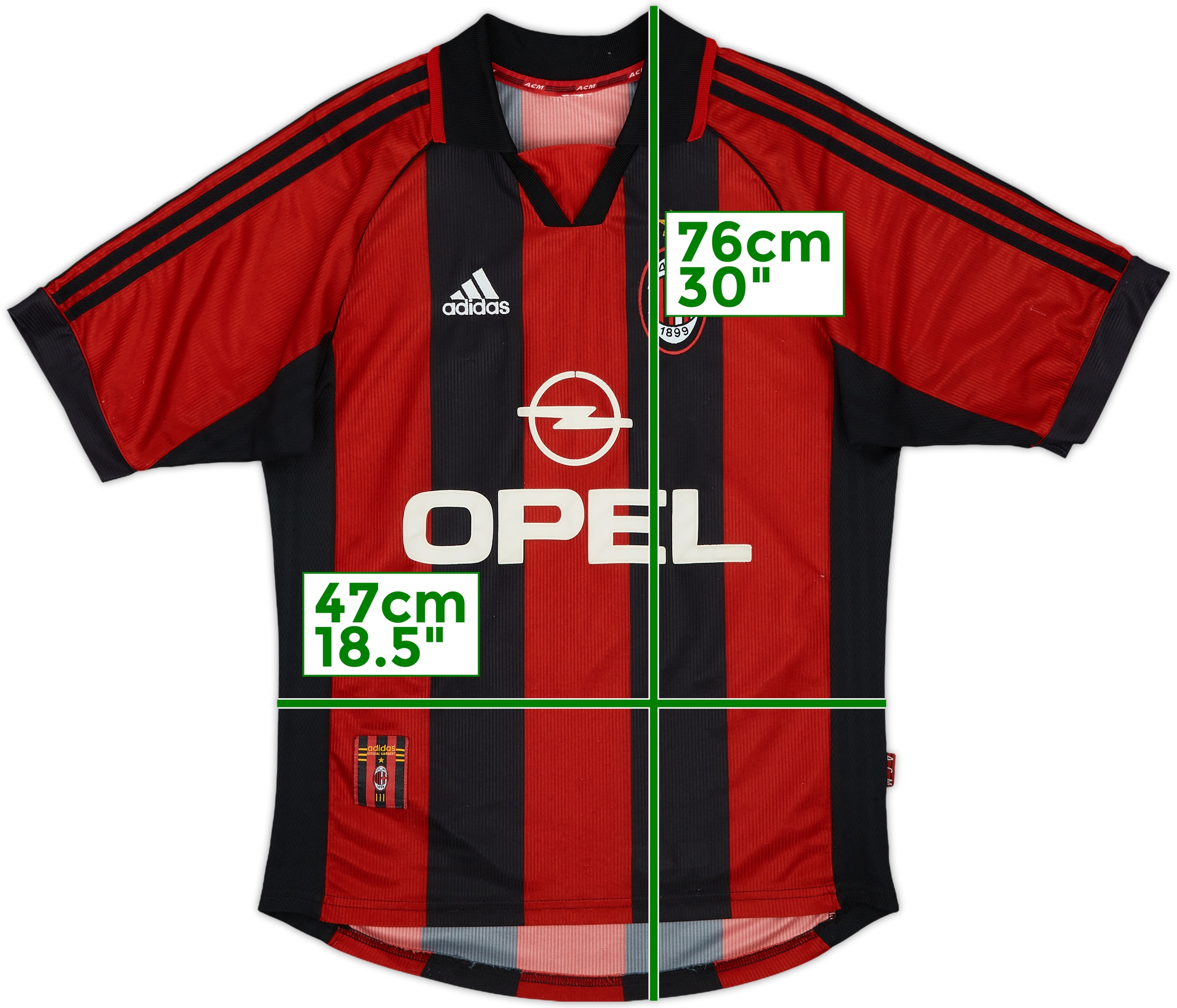 1998-00 AC Milan Home Shirt Maldini #3 - 7/10 - (M)