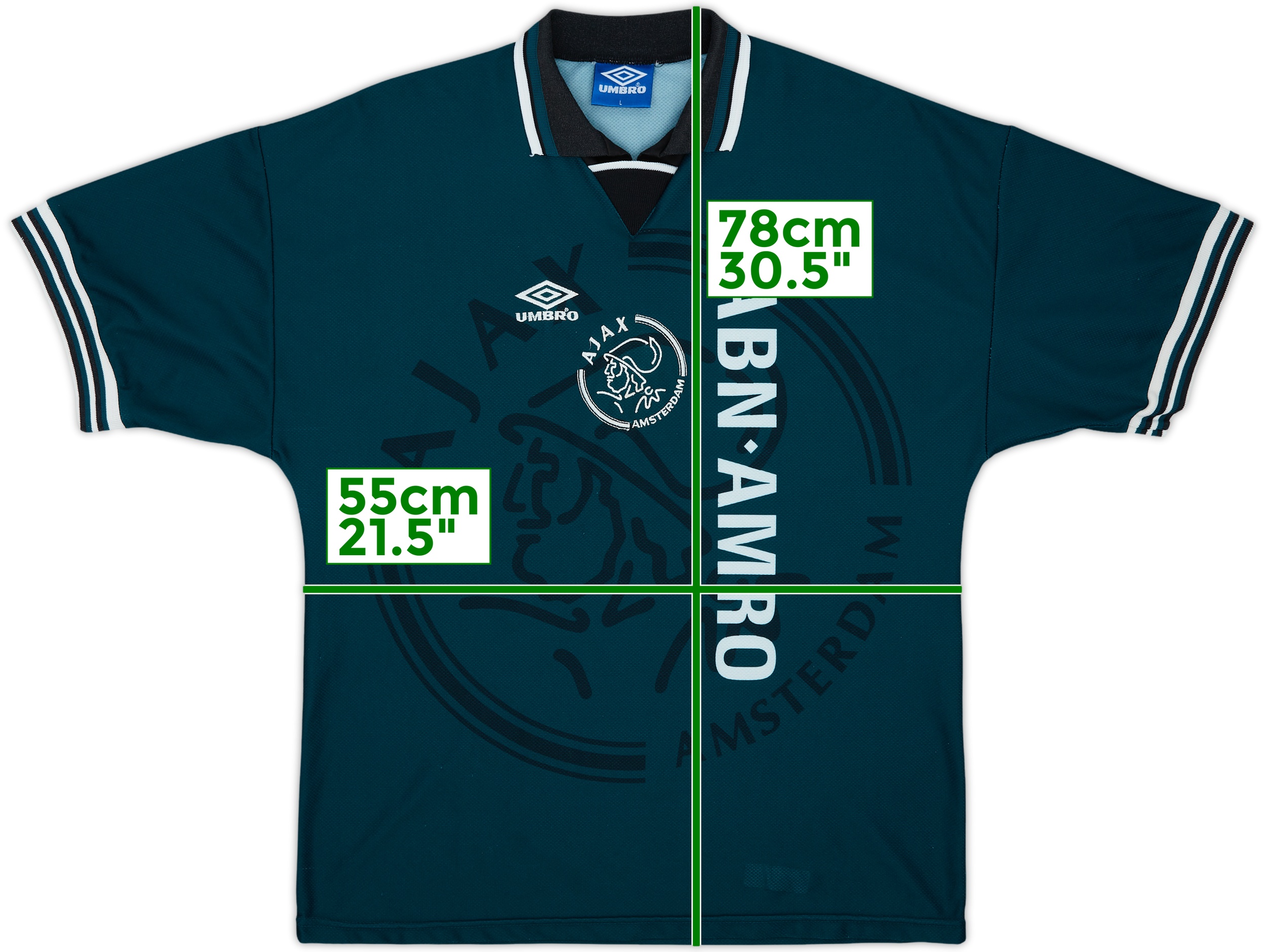 90s アヤックス　95 96 グリーン　AJAX 1995-96 Ajax Away Shirt - 9/10 - (L)