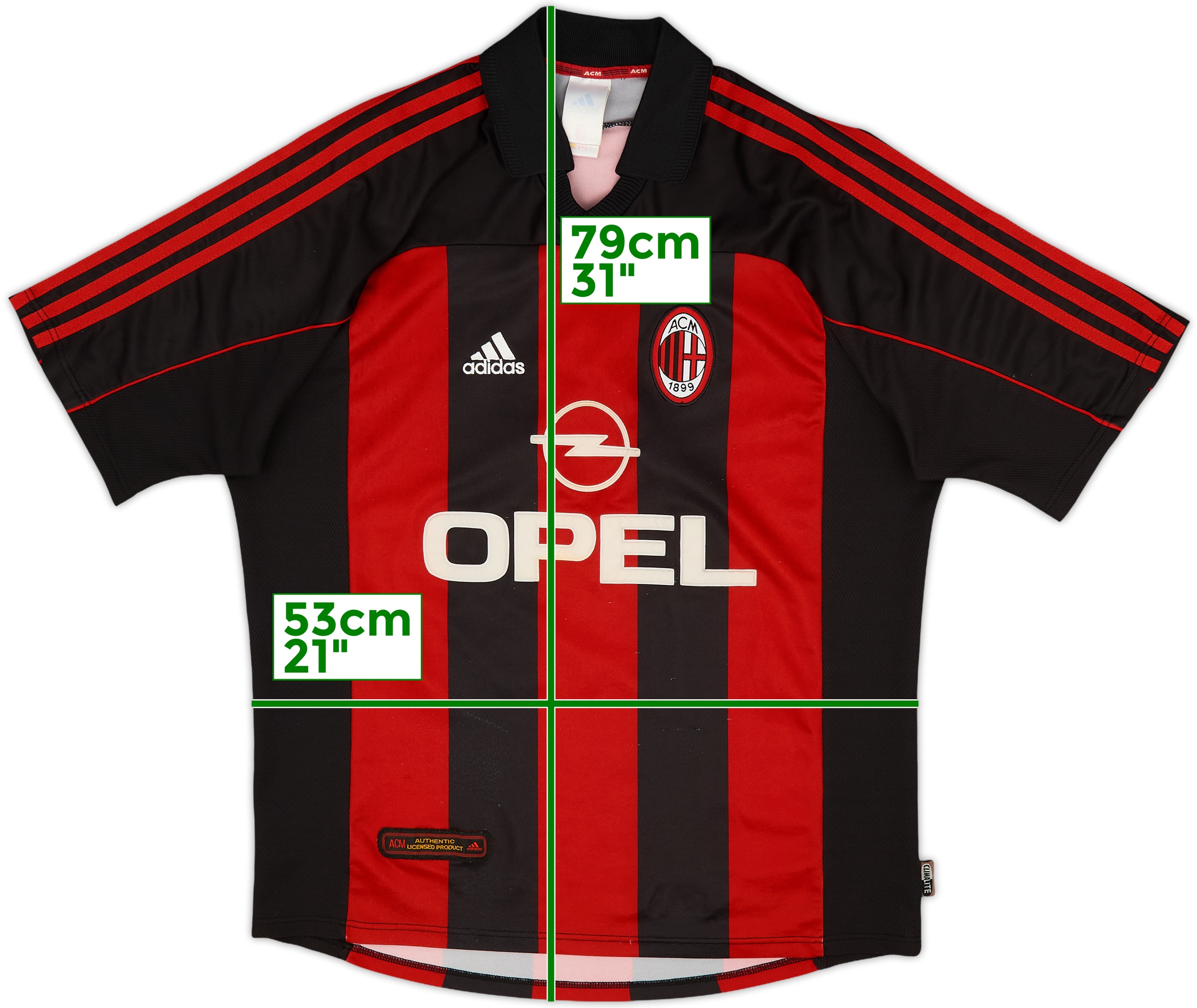 【希少レア】00s AC Milan Soccer Shirt Maldini 2000-02 AC Milan Home Shirt Maldini #3 - 6/10 - (L)
