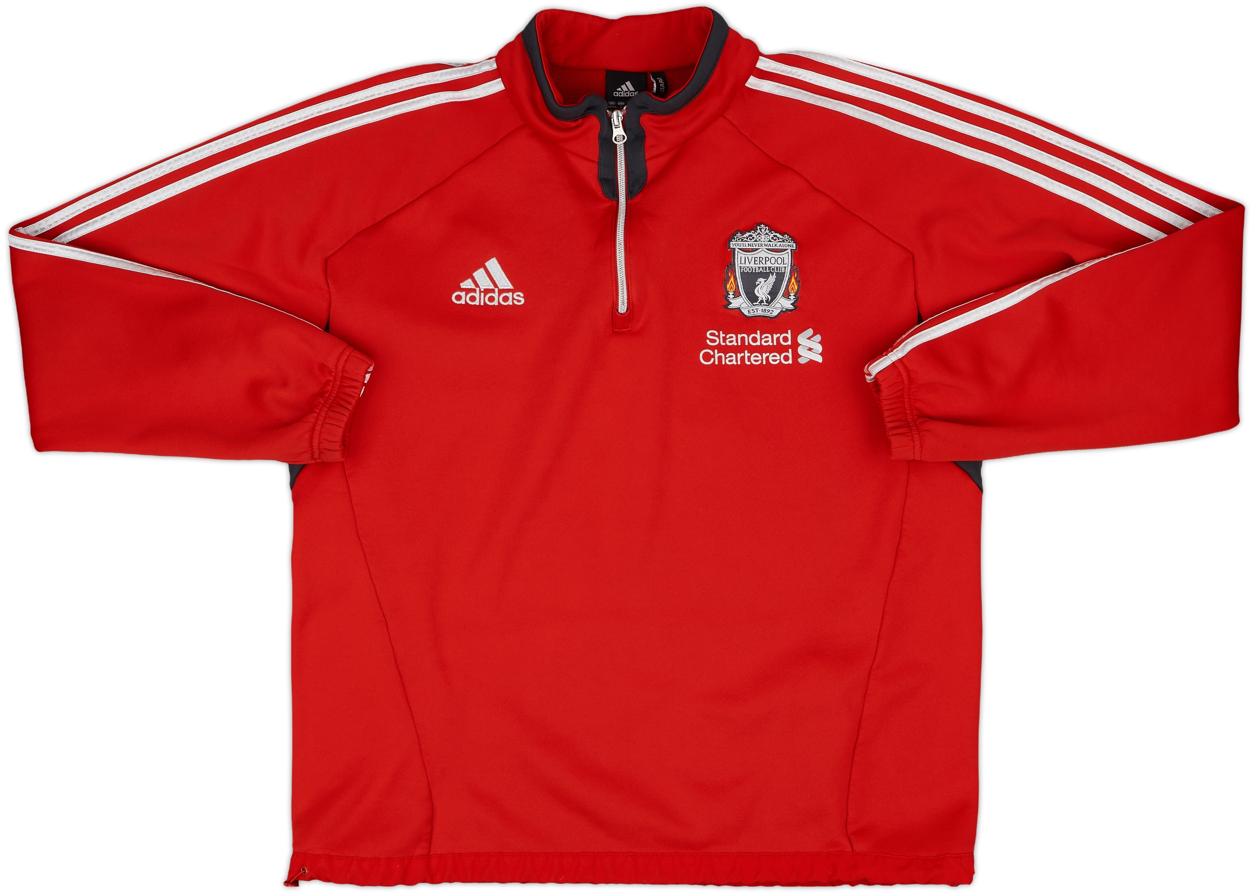 2011-12 Liverpool adidas 1/4 Zip Drill Top - 8/10 - (L/XL)