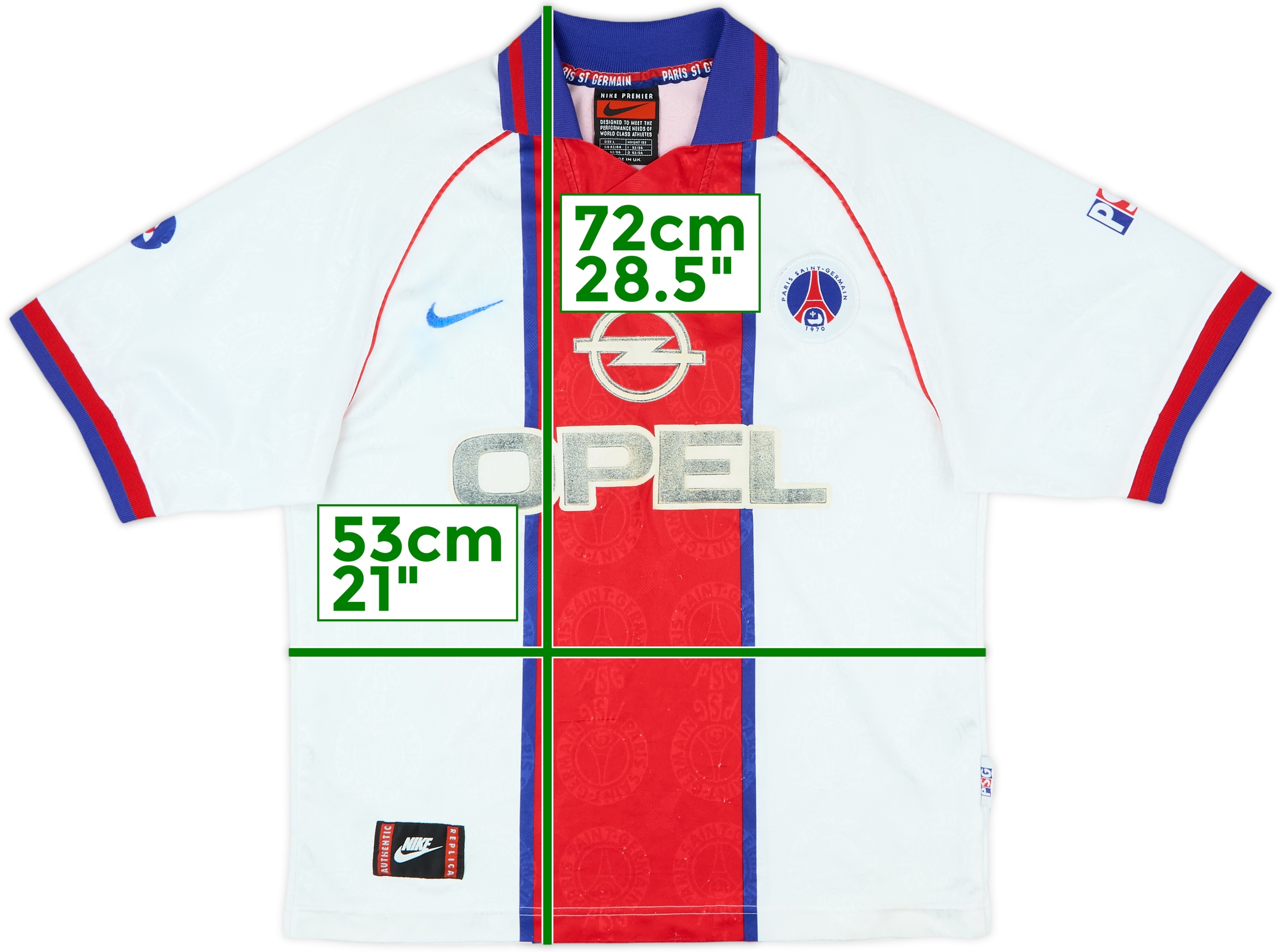 正規品】psg 97-98 アウェイユニフォーム Opel 昇華 メッシ
