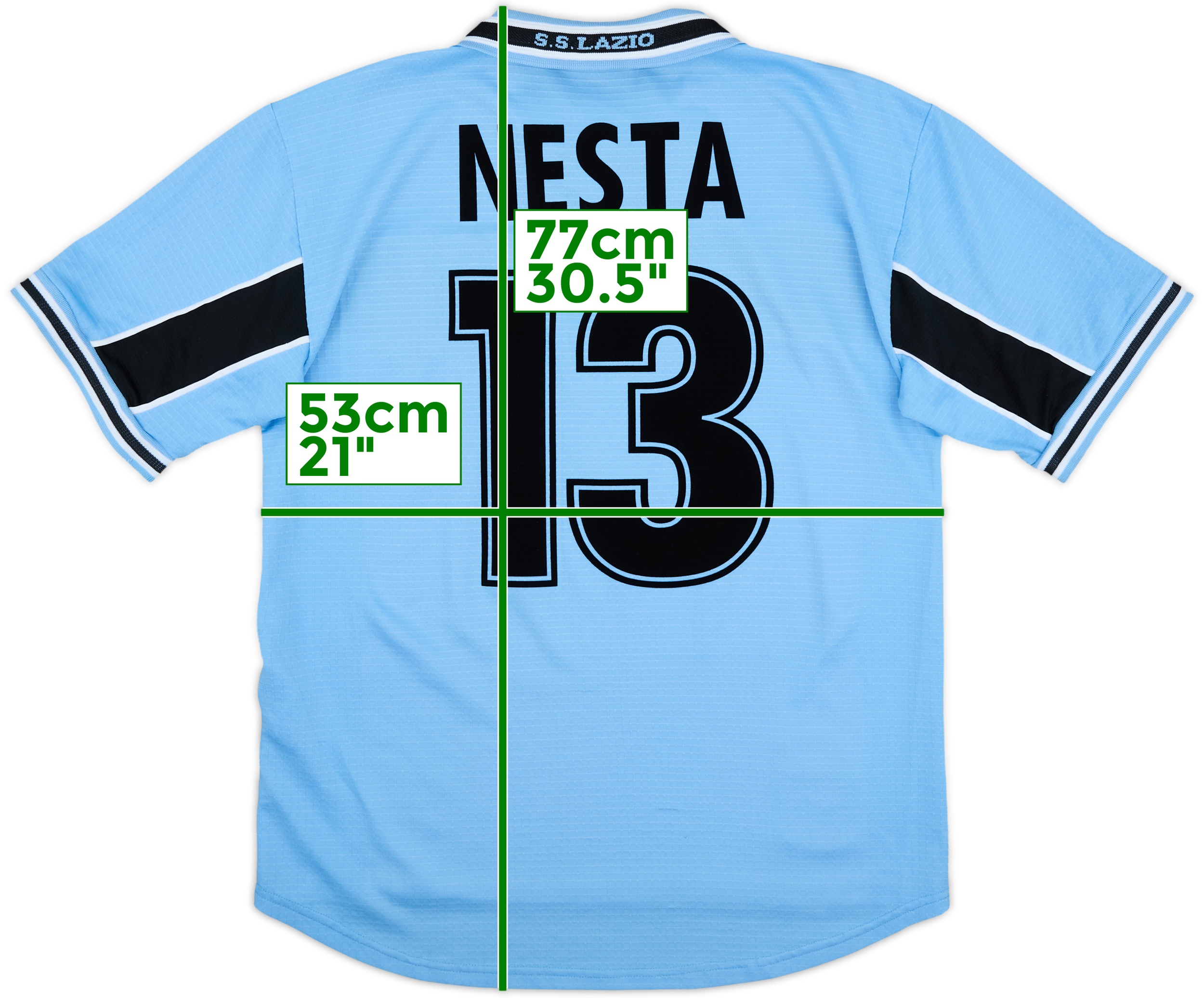 1998-00 Lazio Home Shirt Nesta #13 - 8/10 - (M)