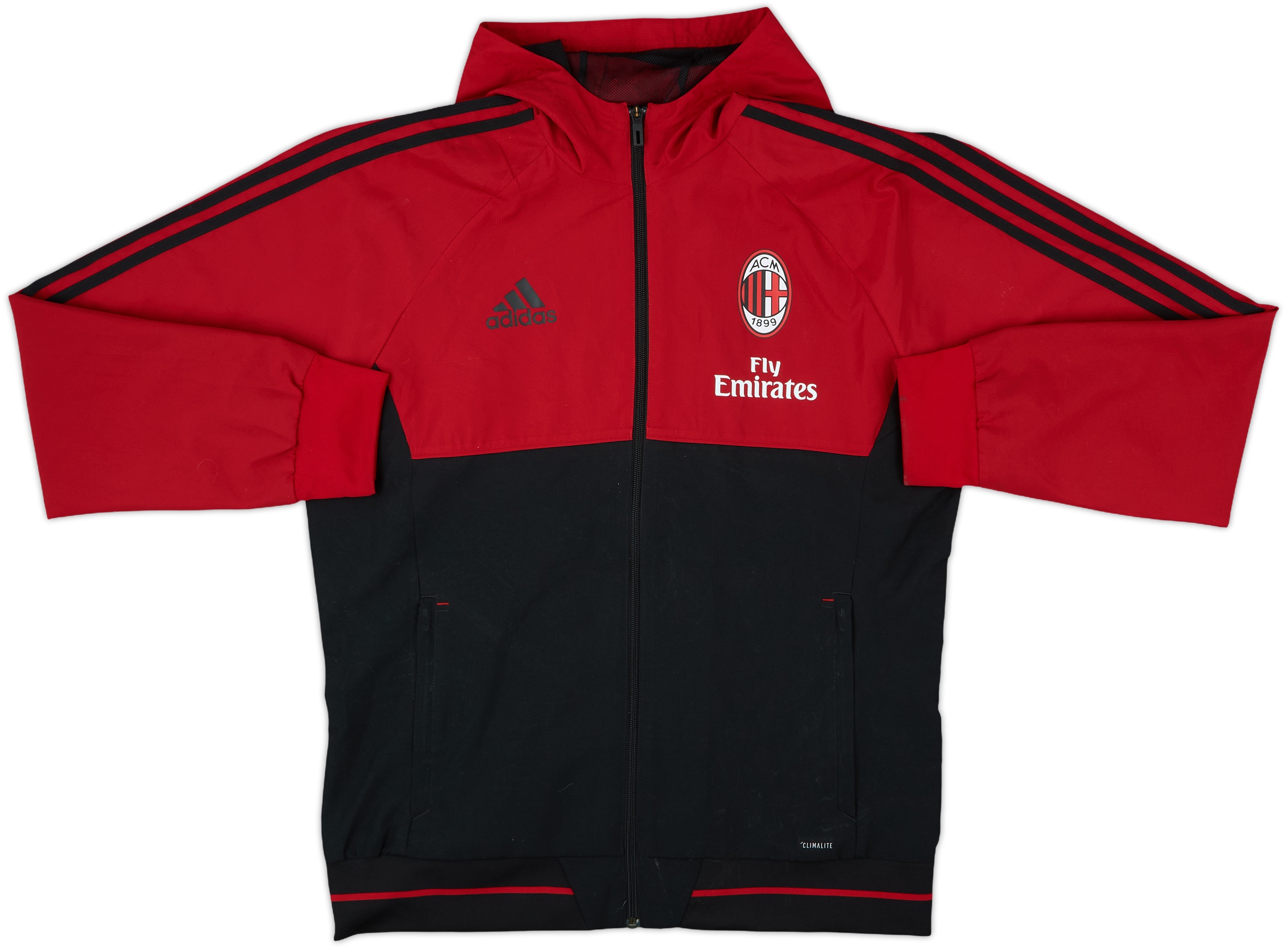 2017-18 AC Milan adidas Hooded Track Jacket - 8/10 - (L)