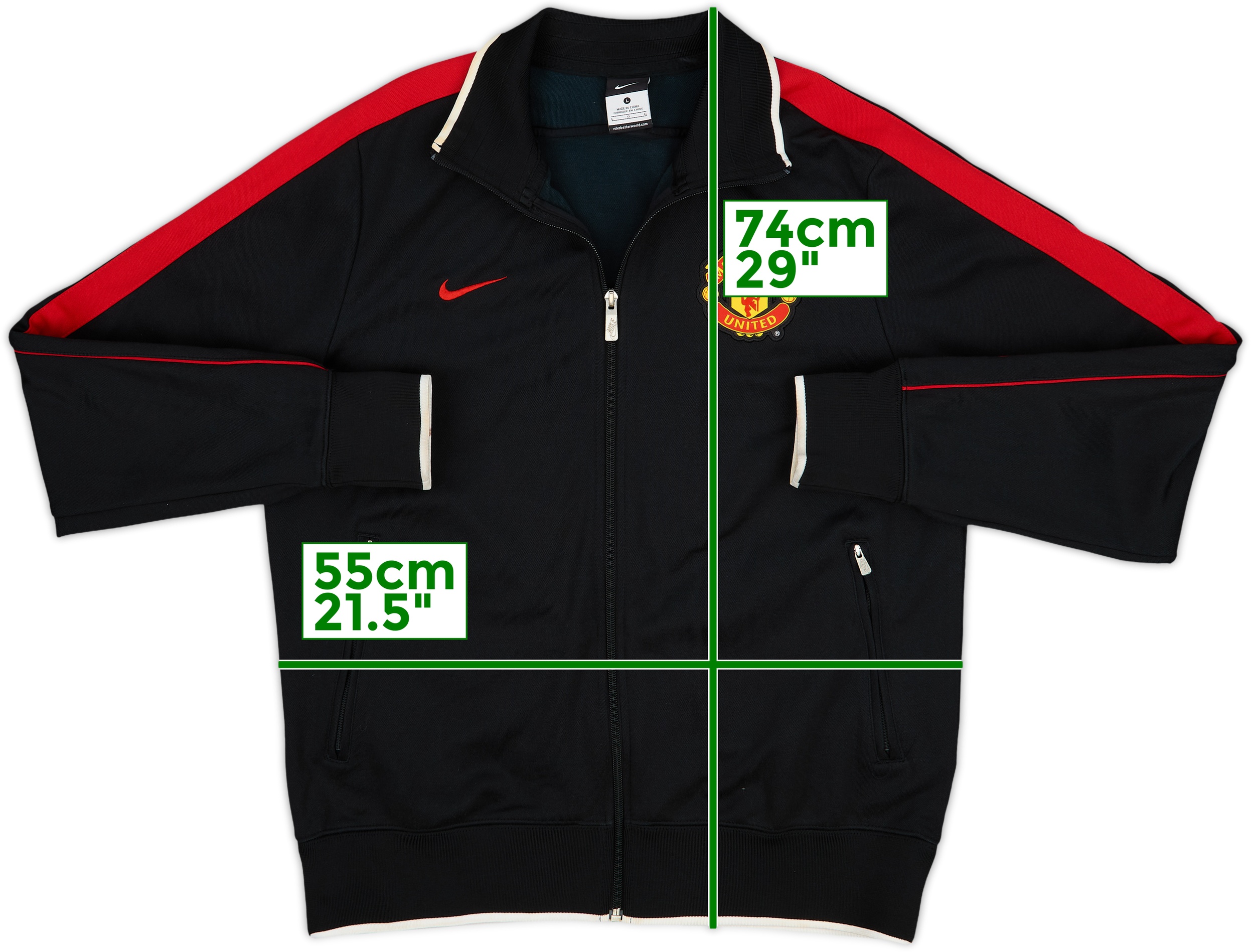 Manchester United F.C. Zippered Track Jacket, XL, New With