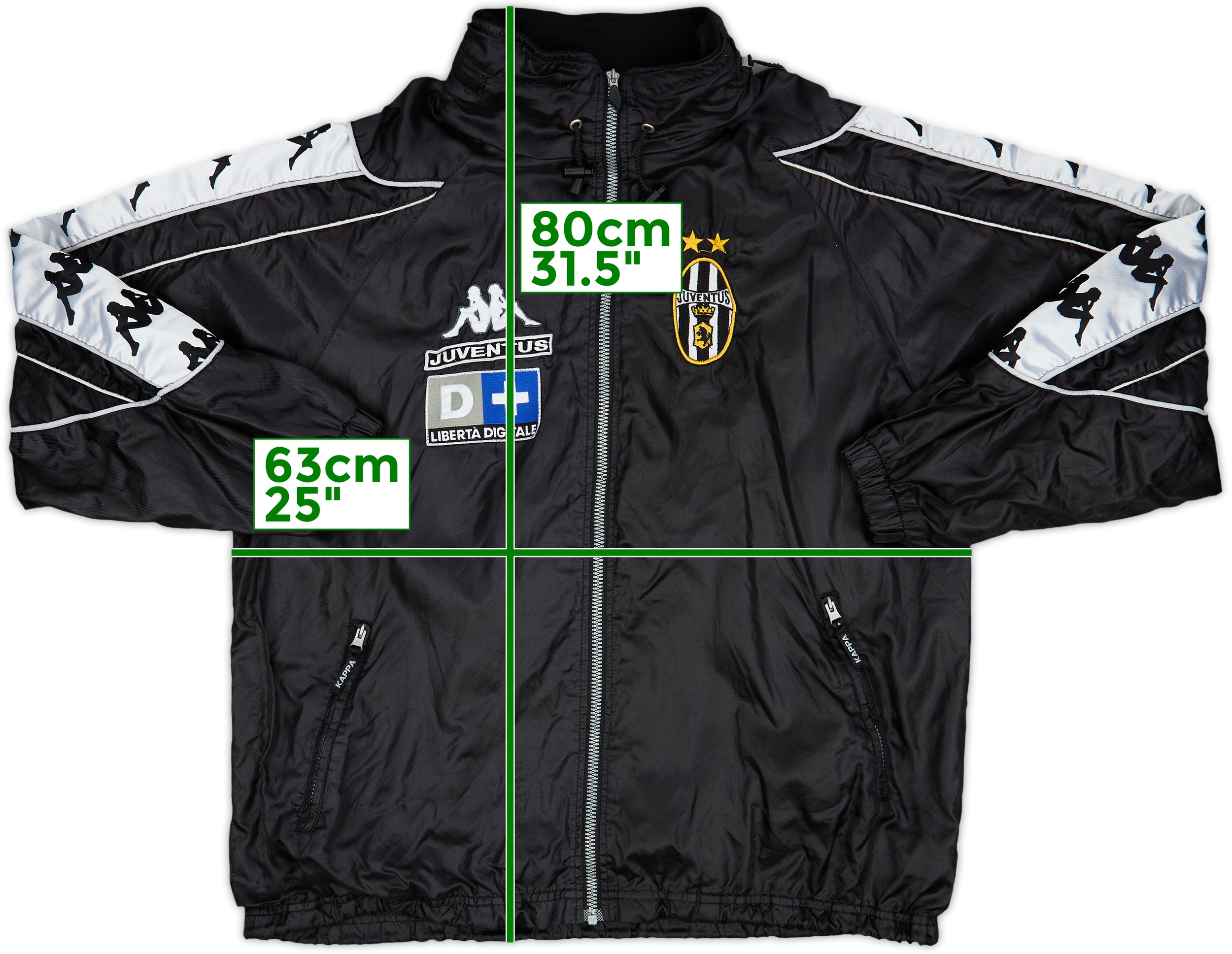 1999-00 Juventus Kappa Hooded Rain Jacket - 8/10 - (L.Boys)