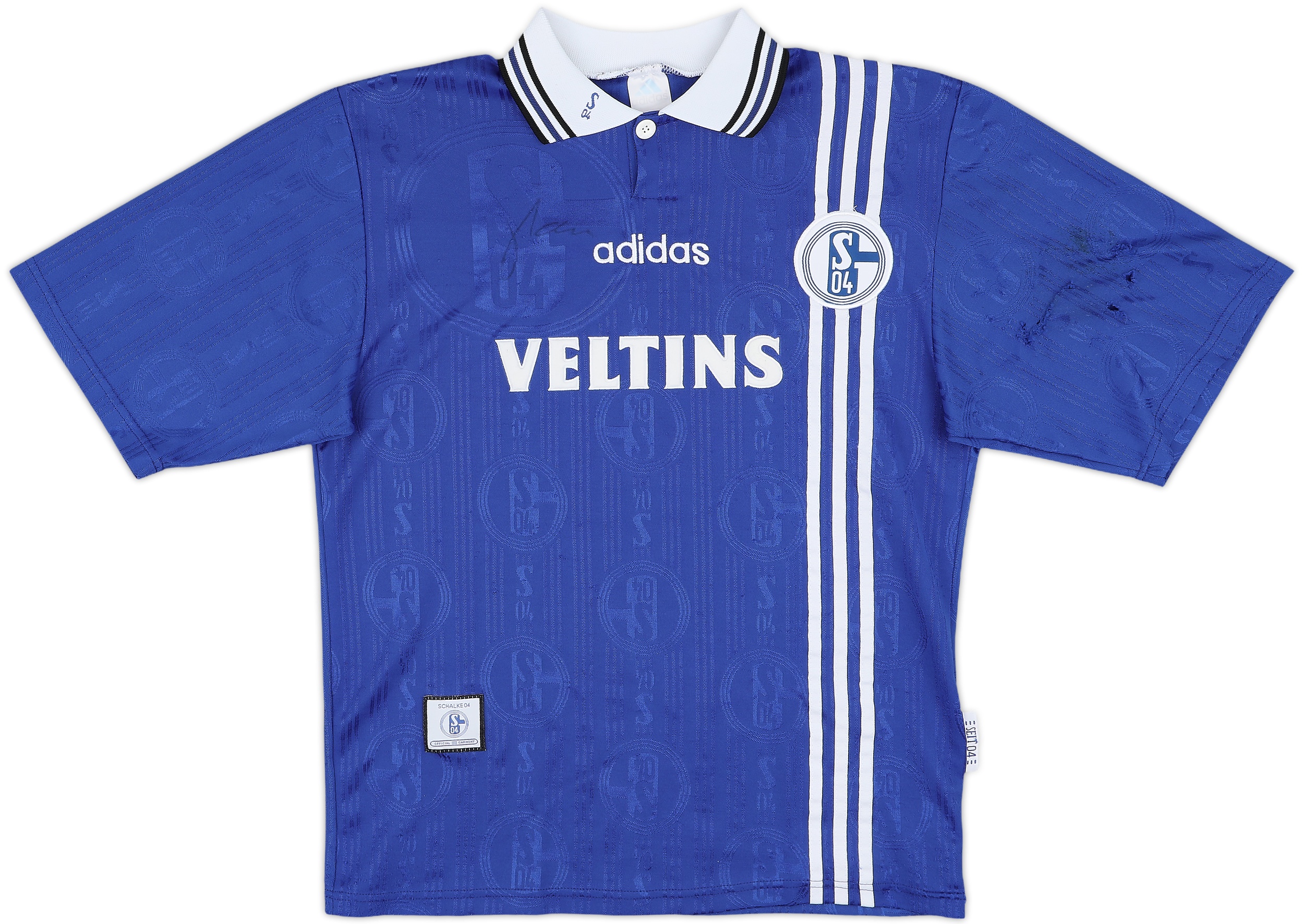 1997-98 Schalke Signed Home Shirt - 5/10 - (S)
