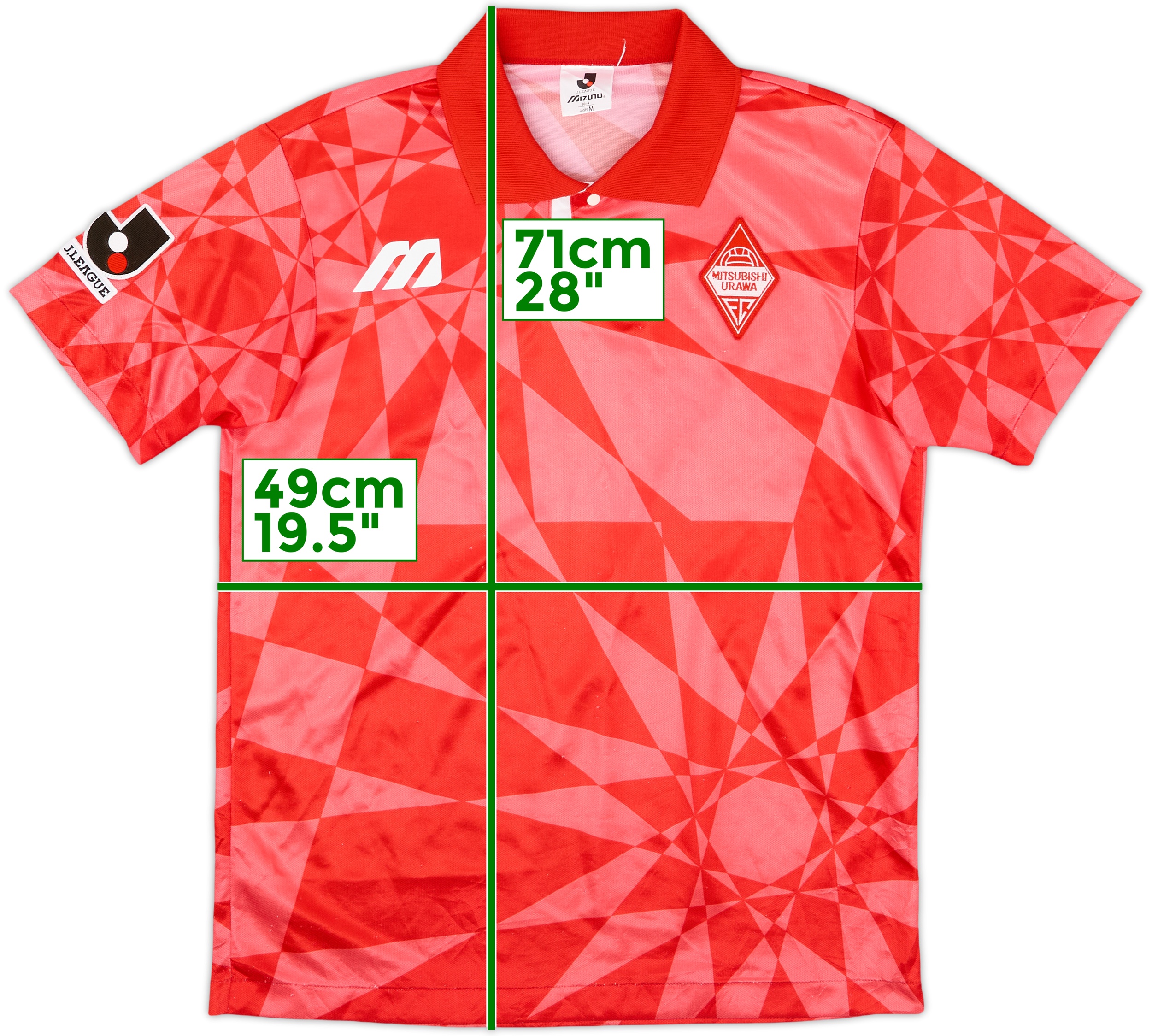 ウェア Mitsubishi Urawa Reds 93 / 94  Shirt 1993-94 Urawa Red Diamonds Home Shirt - 9/10 - (M)