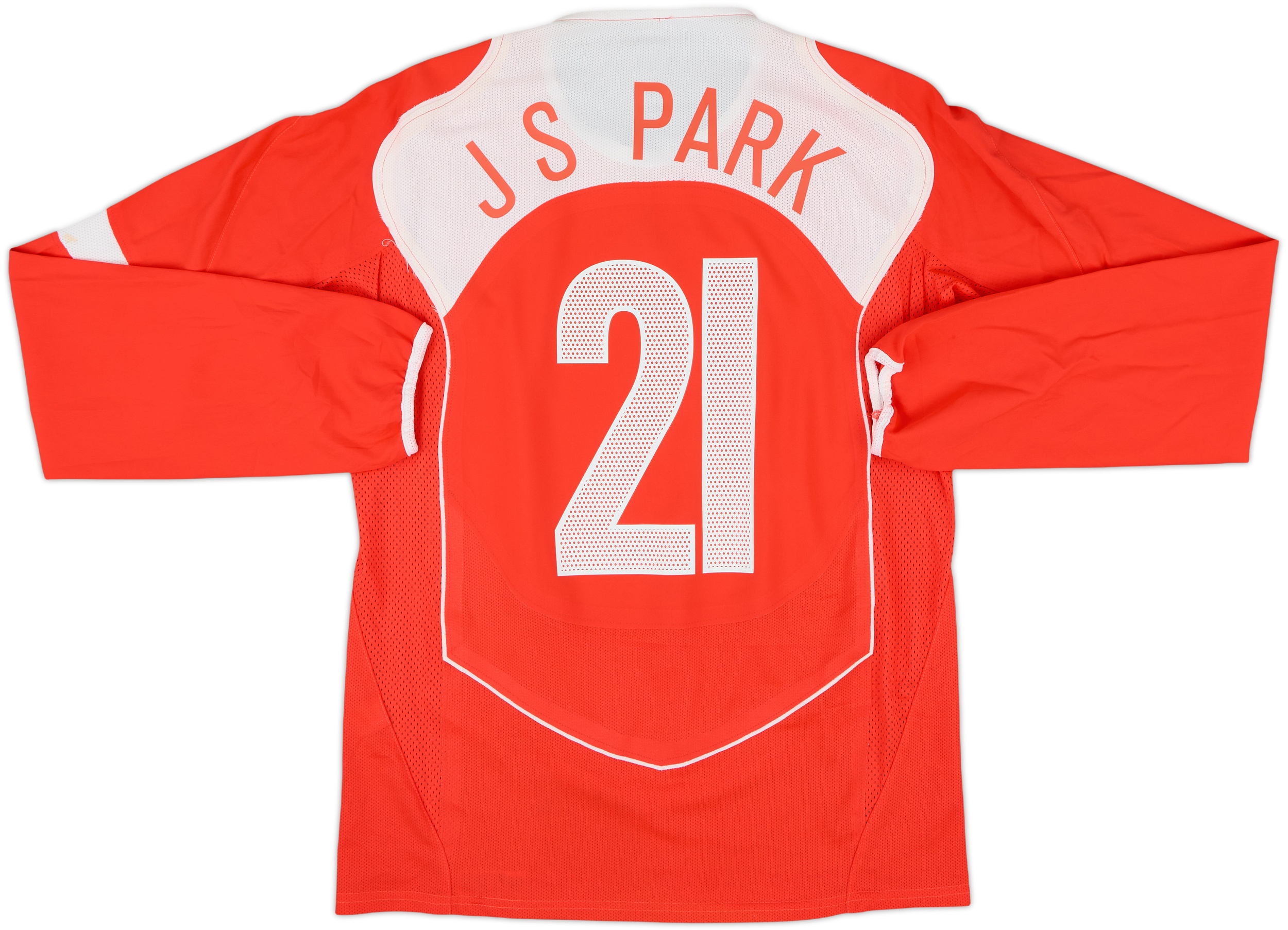 2004-06 South Korea Player Issue Home L/S Shirt J S Park #21 - 7