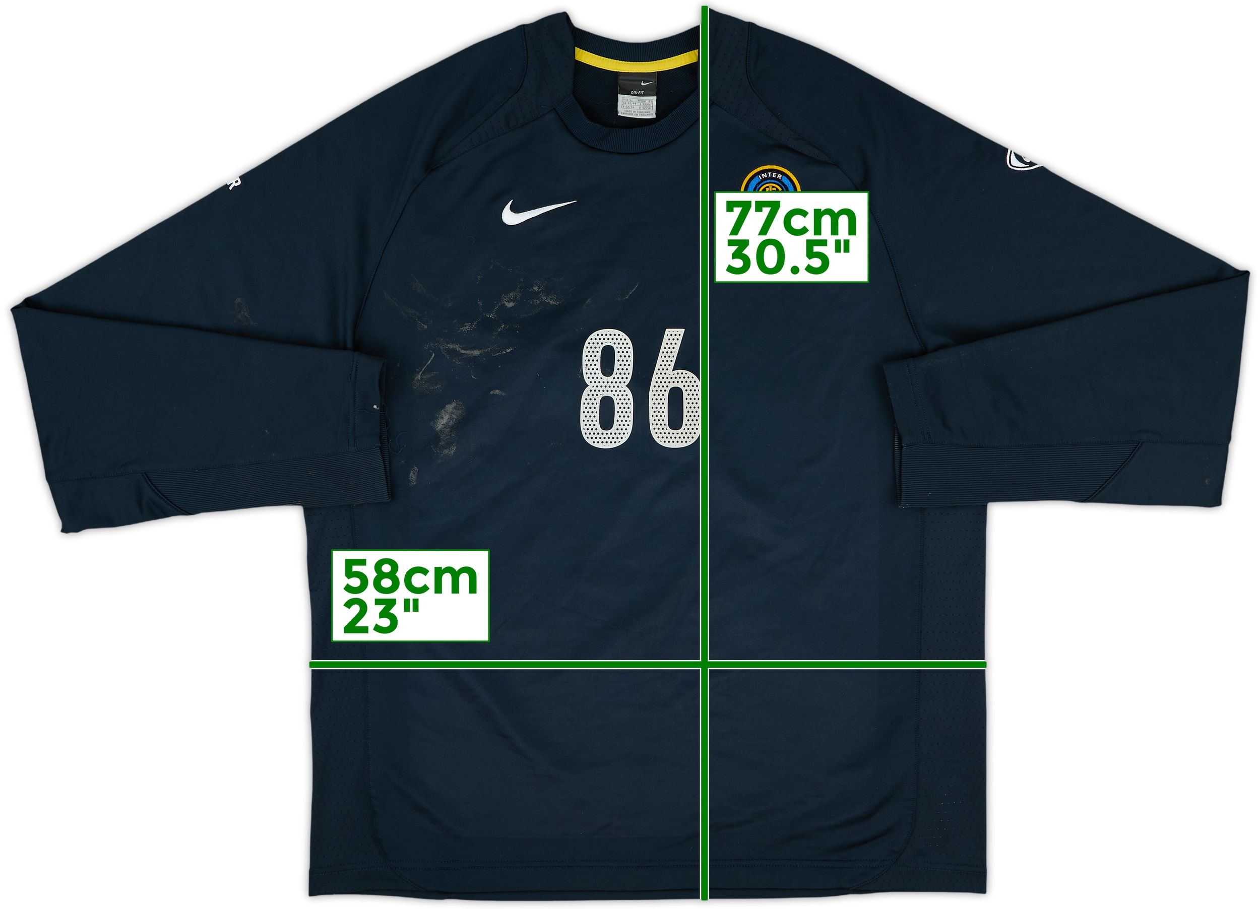 （希少）1999-00 Inter Milan Nike Sweat Top 1999-00 Inter Milano Nike long-sleeve shirt | retroiscooler