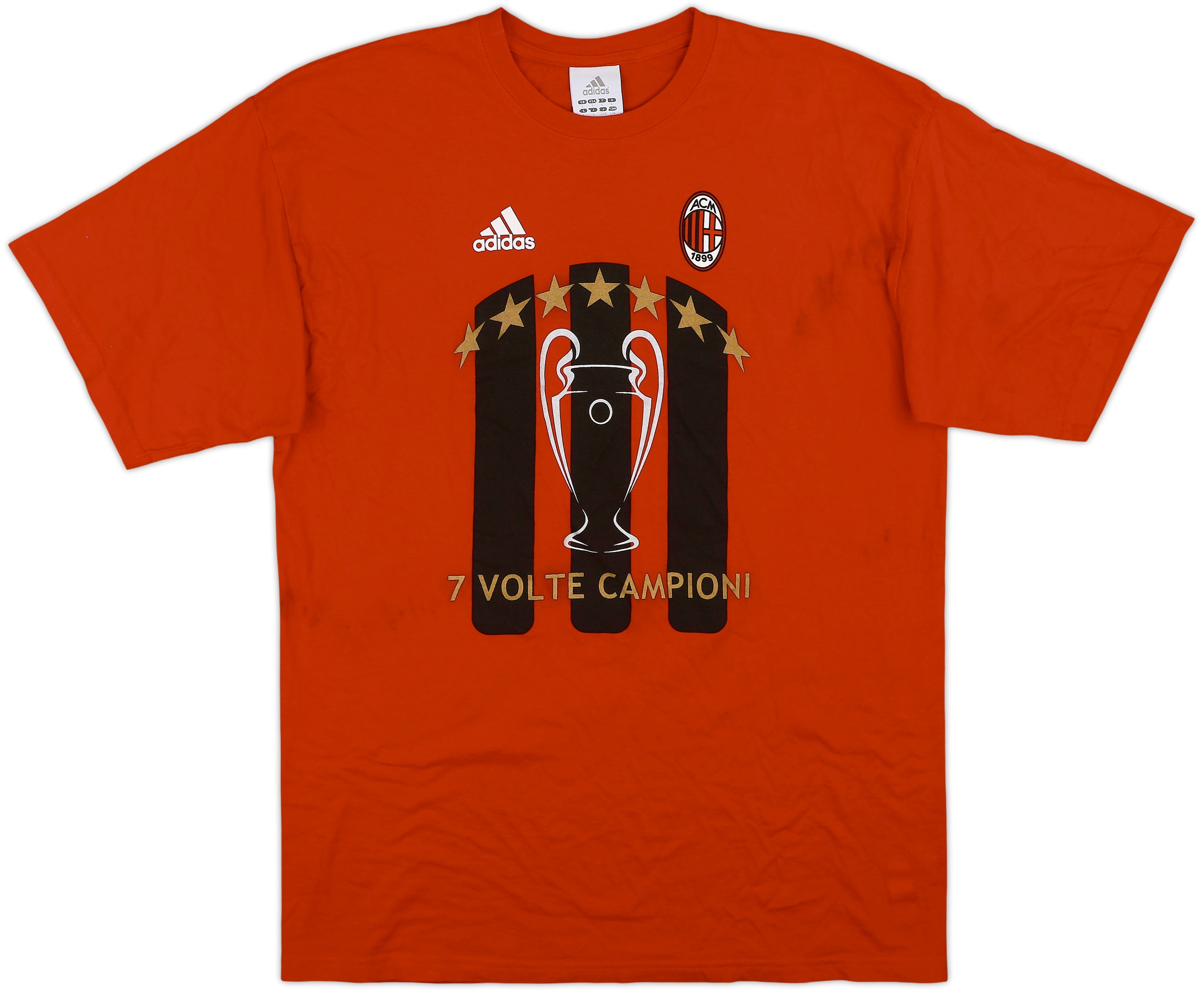 2007-08 AC Milan CL Winners adidas Graphic Tee - 8/10 - (L)