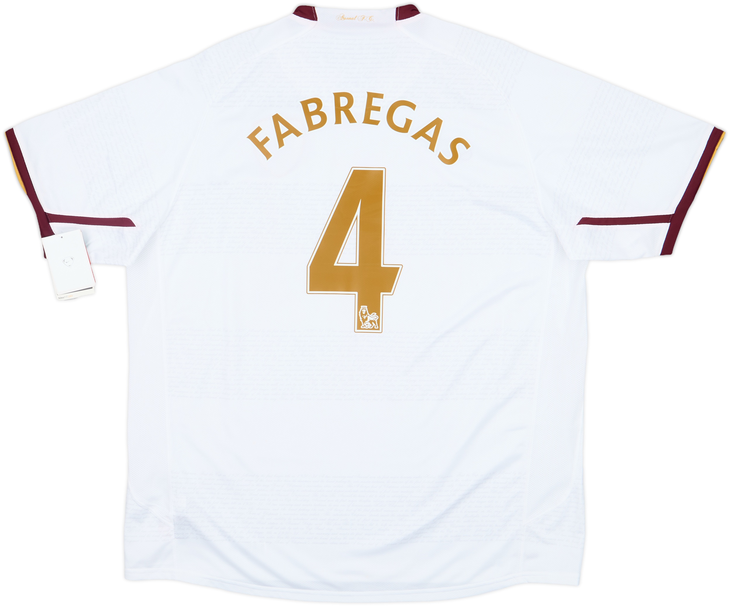 2007-08 Arsenal Away Shirt Fabregas #4 (XL)