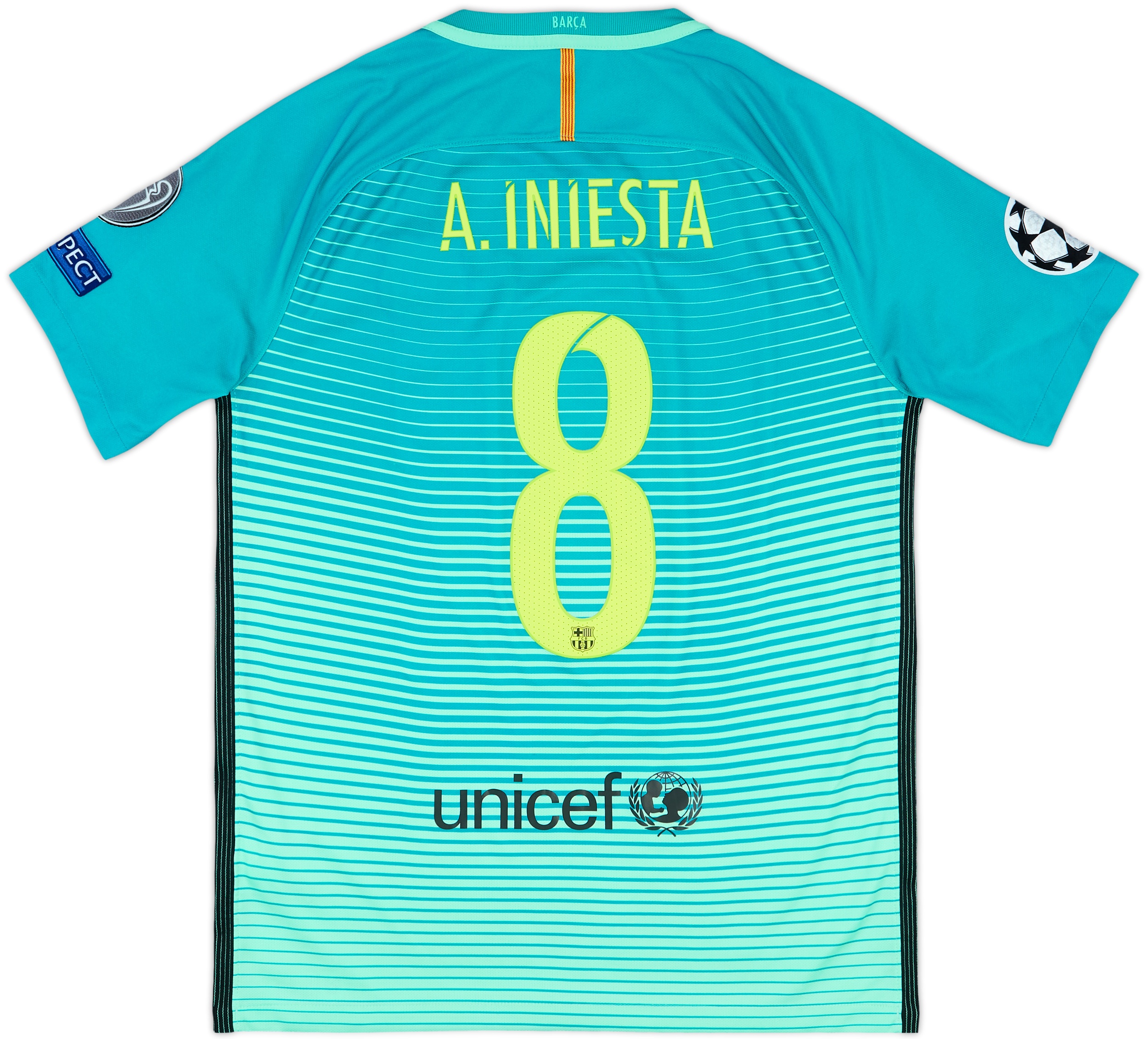 2016-17 Barcelona Third Shirt A. Iniesta #8 - 9/10 - (M)
