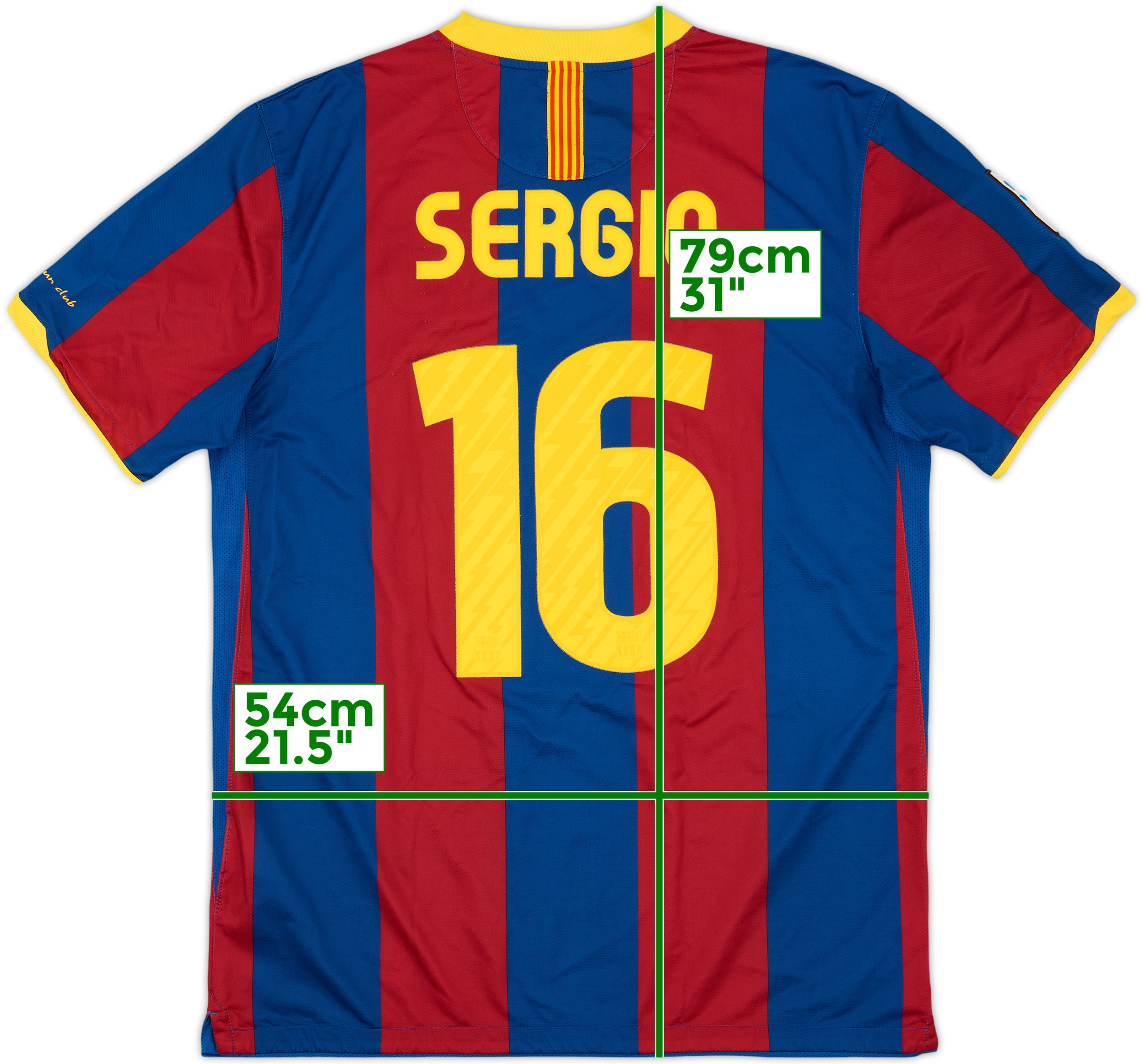 2010-11 Barcelona Home Shirt Sergio #16 - 9/10 - (L)