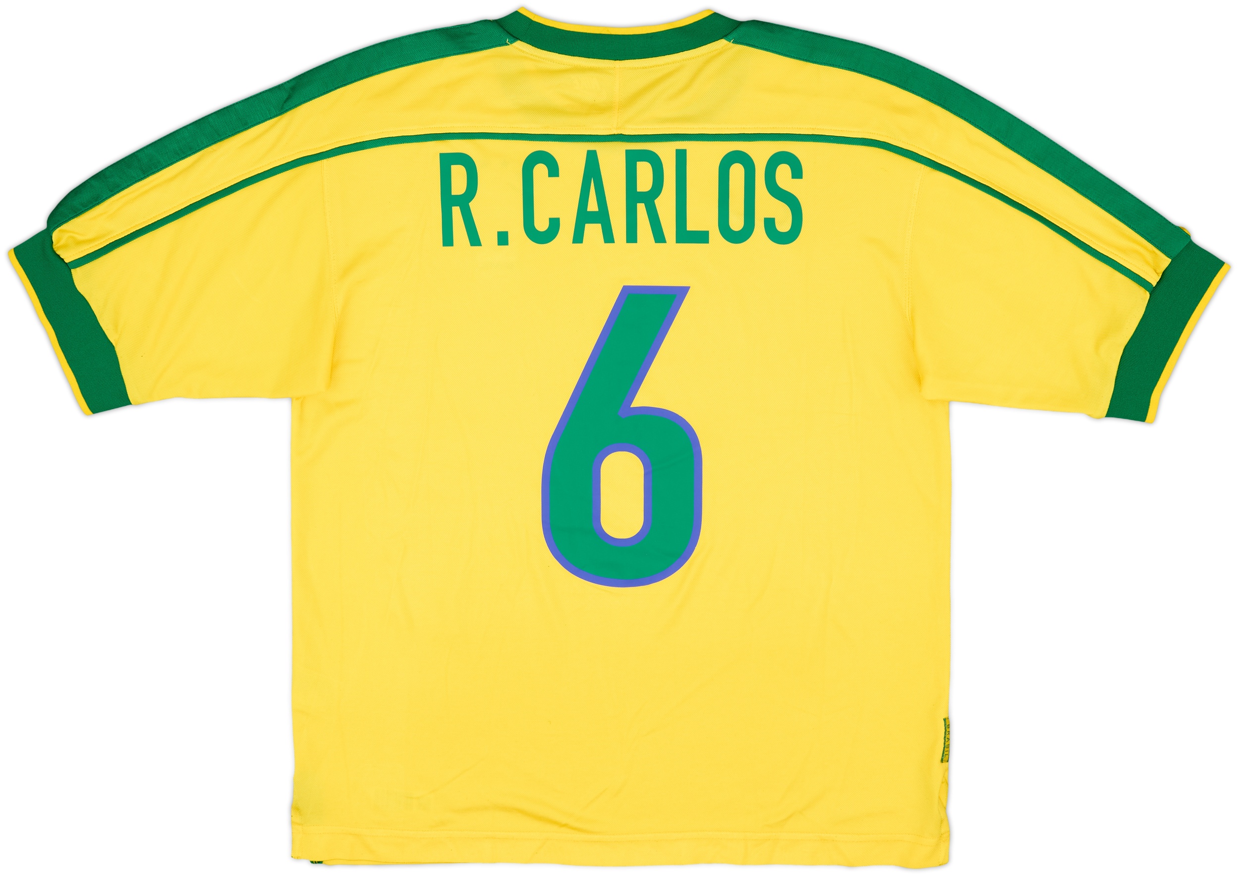 【美品 希少 人気】ブラジル　#6 R.CARLOS 長袖ユニフォーム M 041024344628-