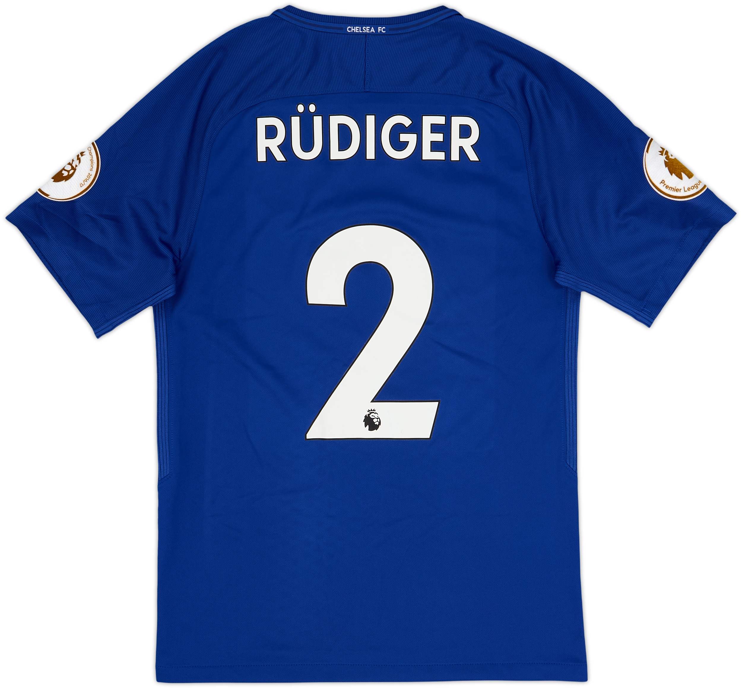 Chelsea FC アザール 17番 シャツ 2017-18 Chelsea Home Shirt Rudiger #2 - 7/10 - (S)