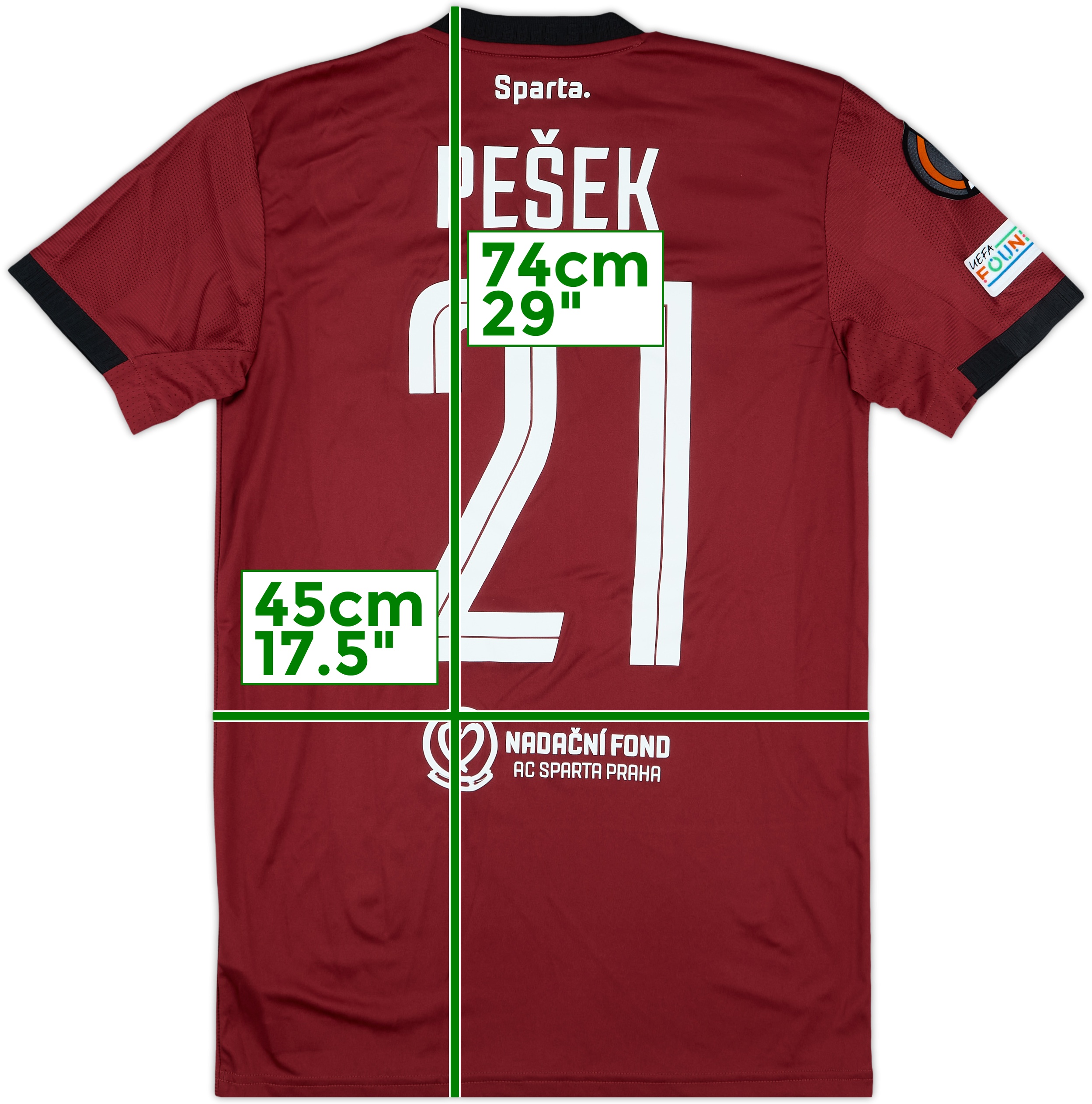 Her Praha シャツ　LITMUS 2023-24 Sparta Prague Match Issue Home Shirt Pesek #21