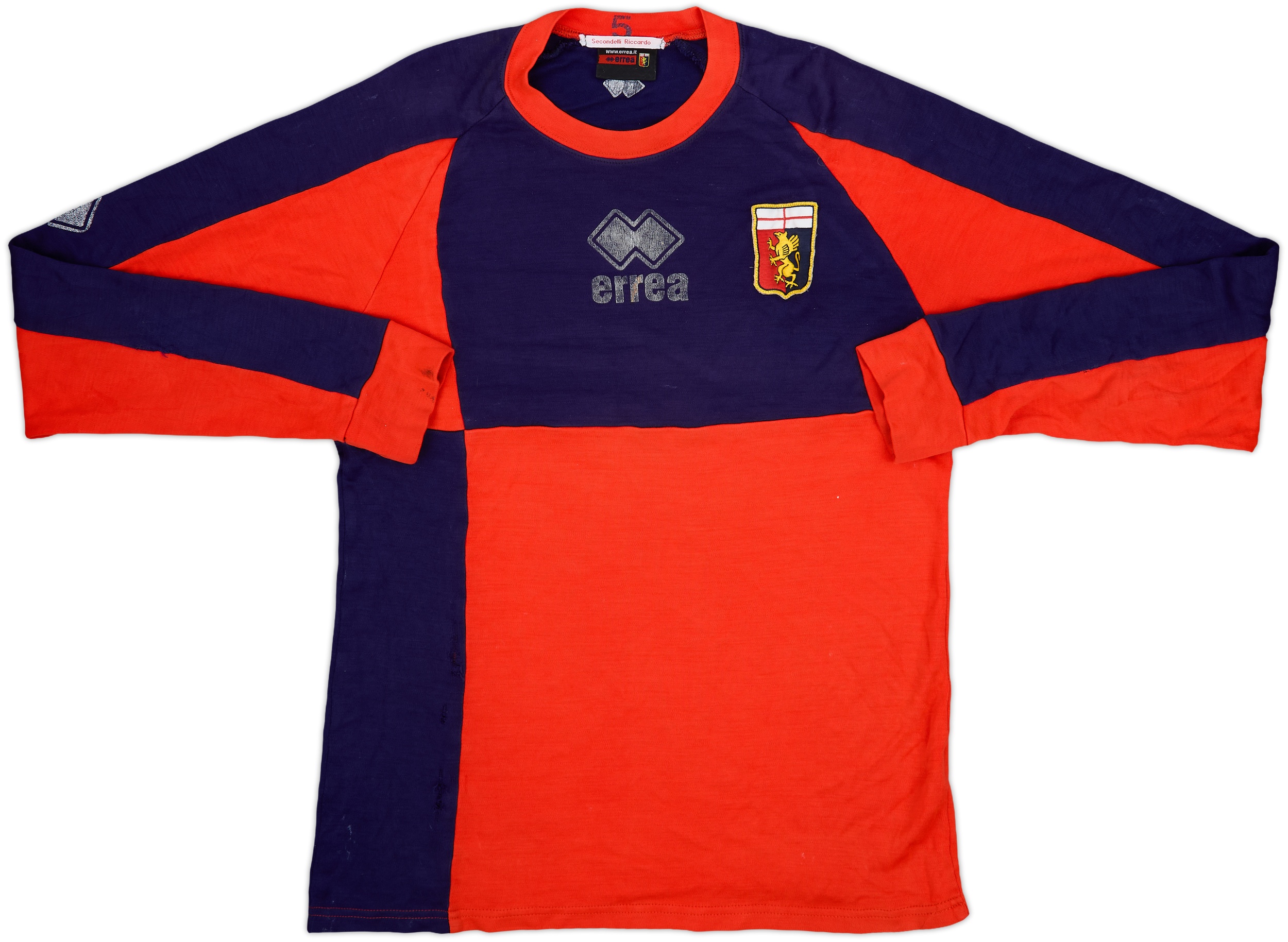 Genoa ユニフォーム errea 赤青　セリエA Amazon.co.jp: 1994 1995 ジェノア 三浦知良 ユニフォーム