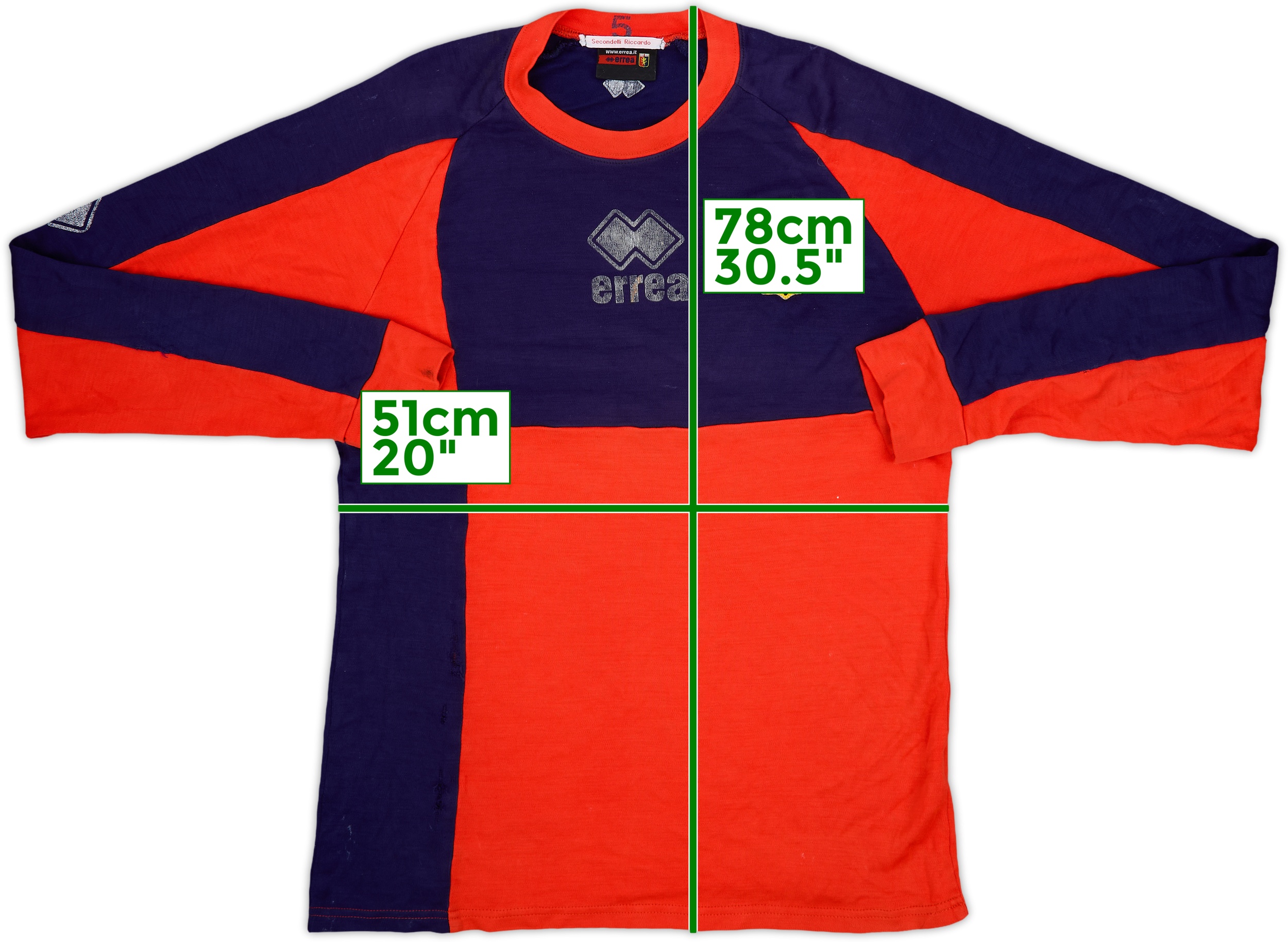 ジェノア サッカーユニフォーム errea 赤青 - メルカリ