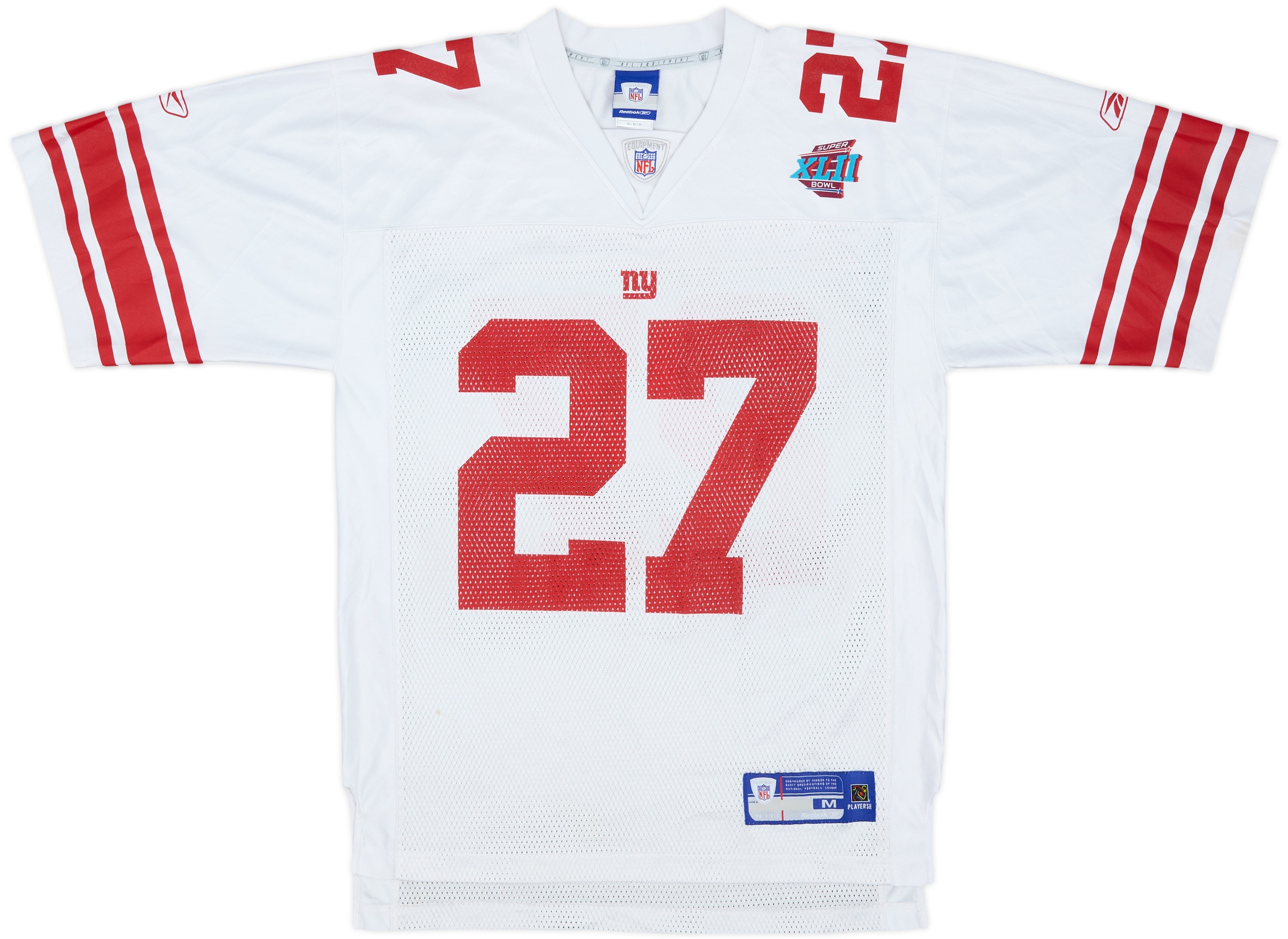 2008 New York Giants Jacobs #27 Super Bowl XLII Reebok On Field