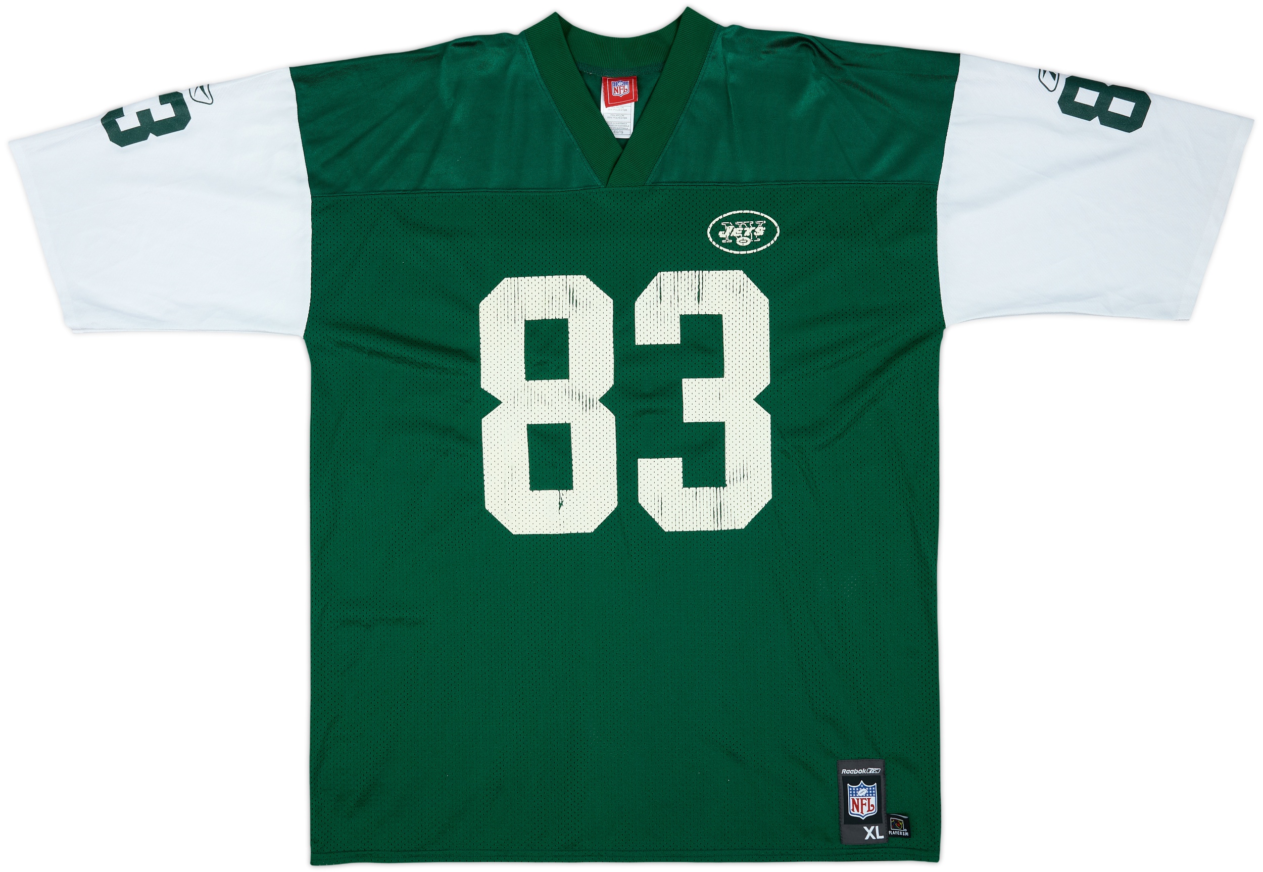 2004 New York Jets Moss #83 Reebok Replica Home Jersey - 6/10 - (XL)