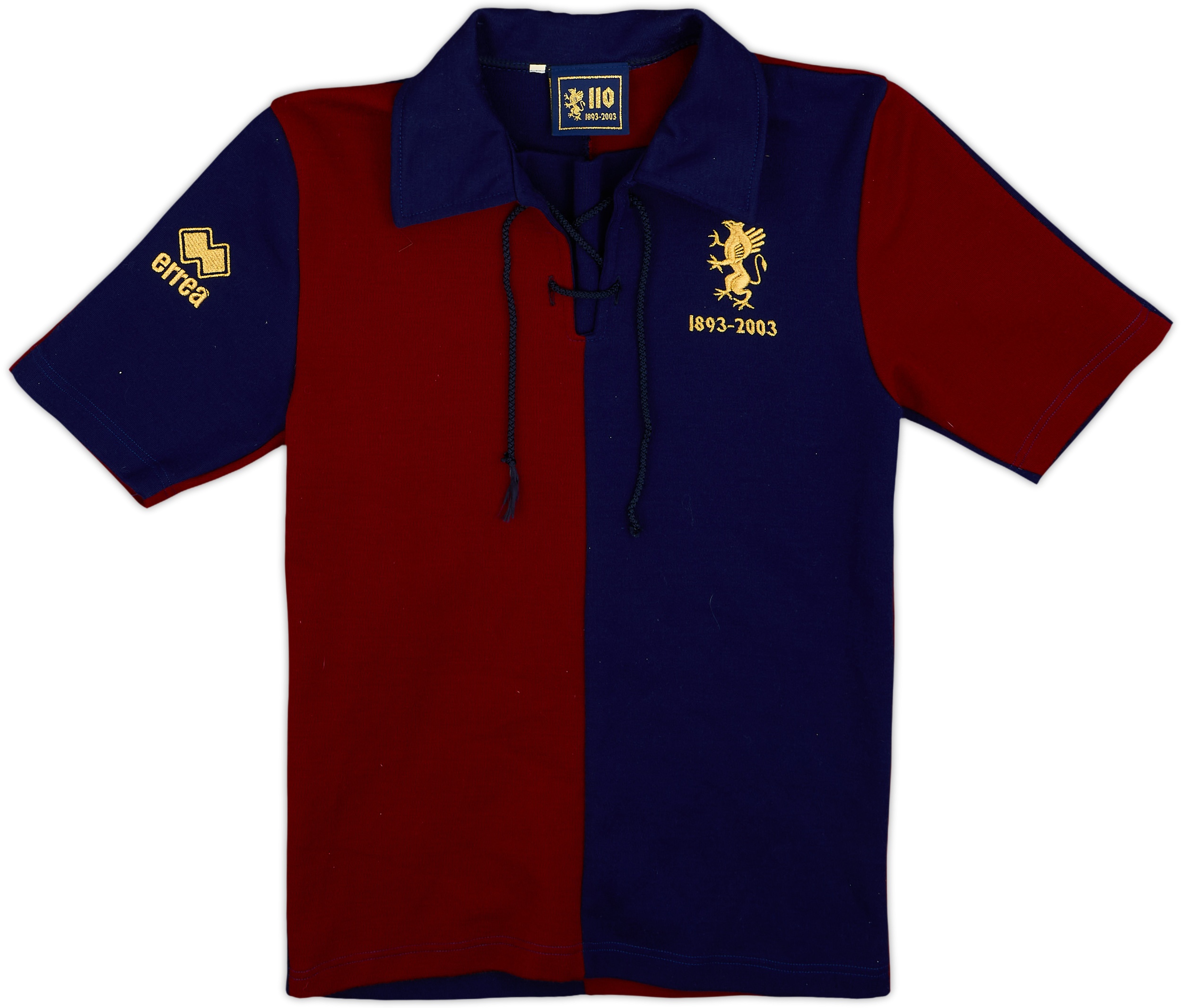 Genoa ユニフォーム errea 赤青　セリエA 2002-03 Genoa Errea 110th Anniversary Shirt - 9/10 - (XS)