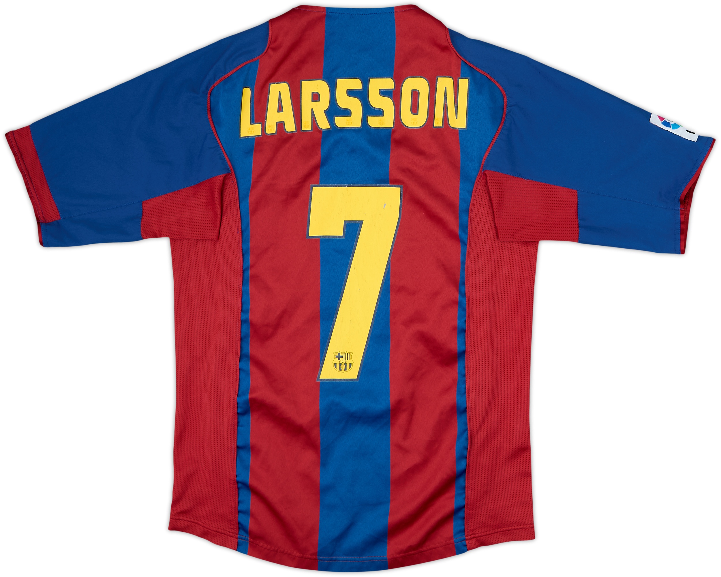 2004-05 Barcelona Home Shirt Larsson #7 - 7/10 - (S)