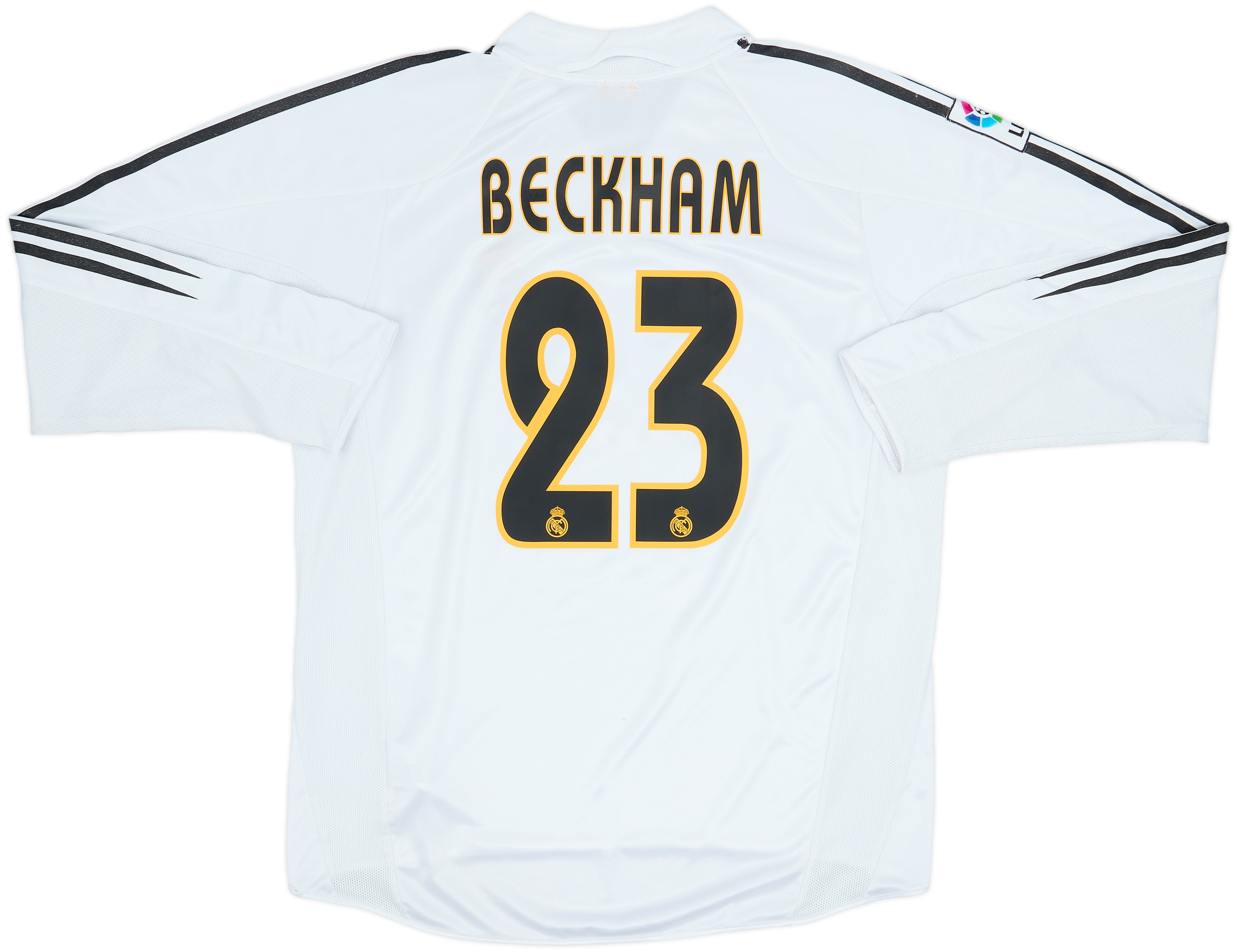 2004-05 Real Madrid Home L/S Shirt Beckham #23 - 6/10 - (L)