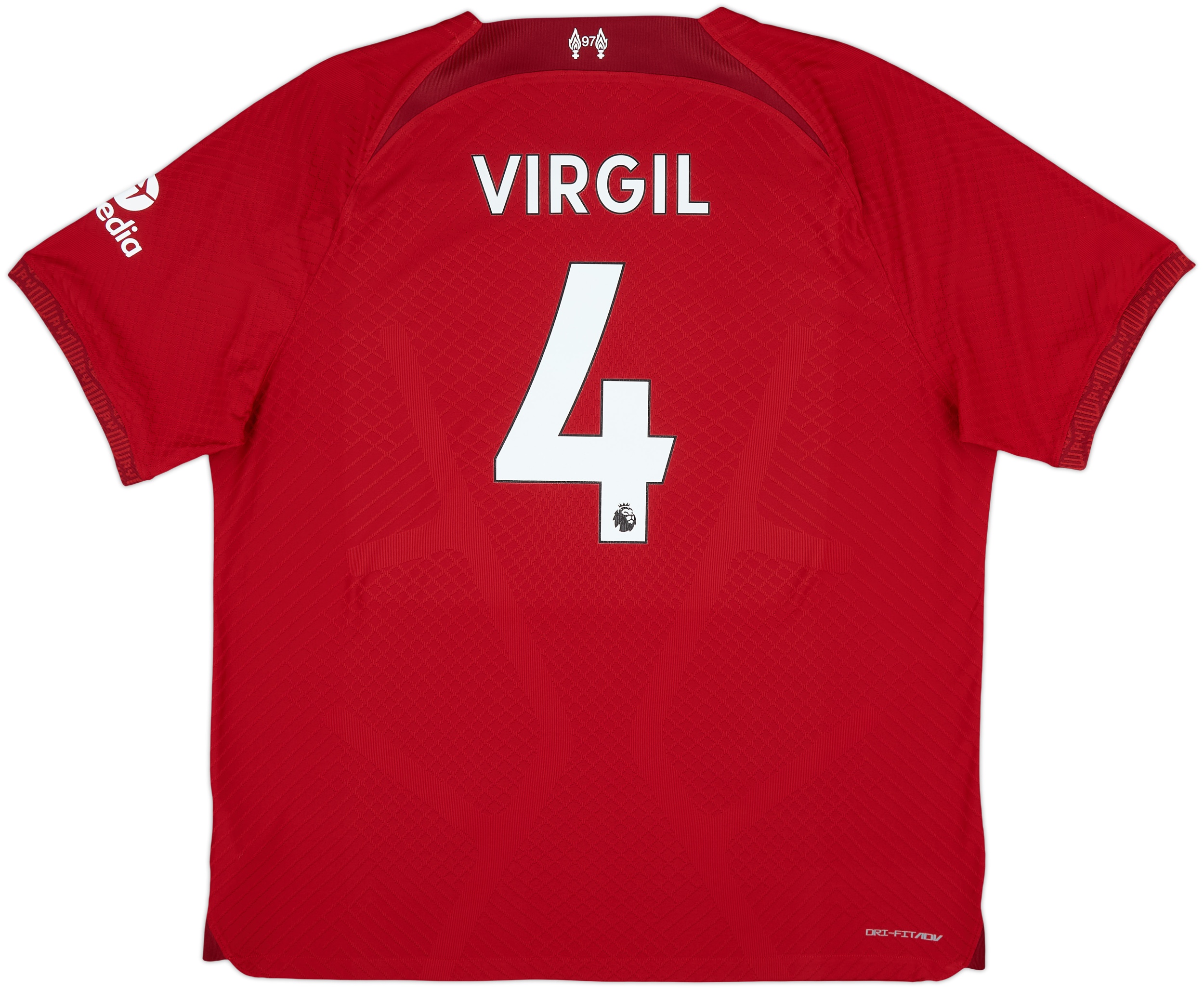 2022-23 Liverpool Authentic Home Shirt Virgil #4 - 8/10 - (XXL)