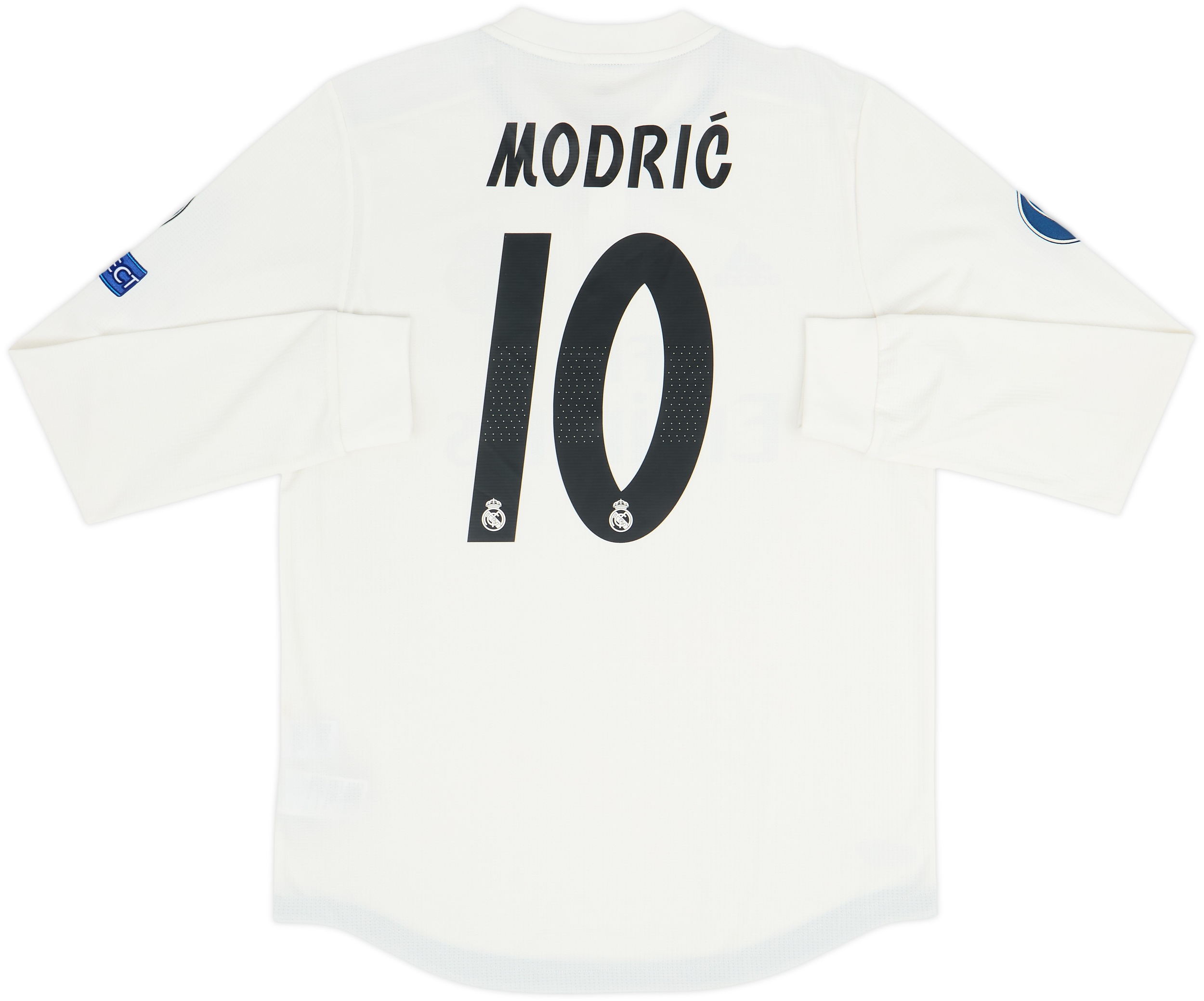 2018-19 Real Madrid Authentic Home L/S Shirt Modric #10 - 6/10 - (L)