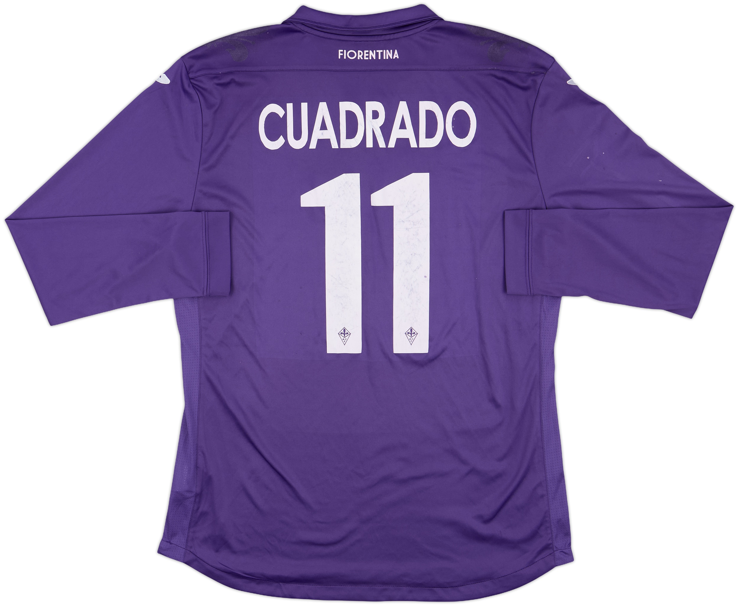 2013-14 Fiorentina Home L/S Shirt Cuadrado #11 - 5/10 - (XL)