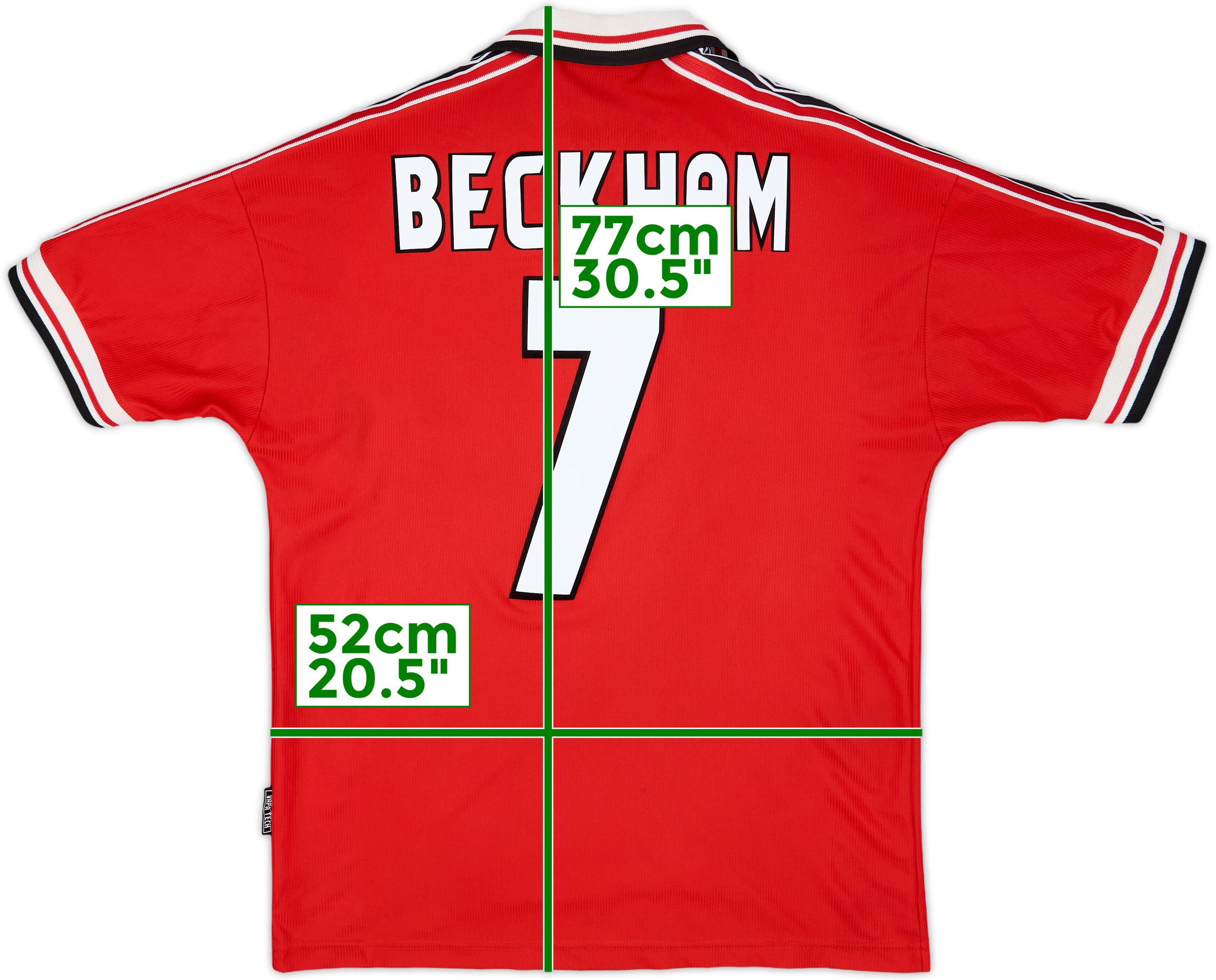 1998-00 Manchester United Home Shirt Beckham #7 - 6/10 - (M)