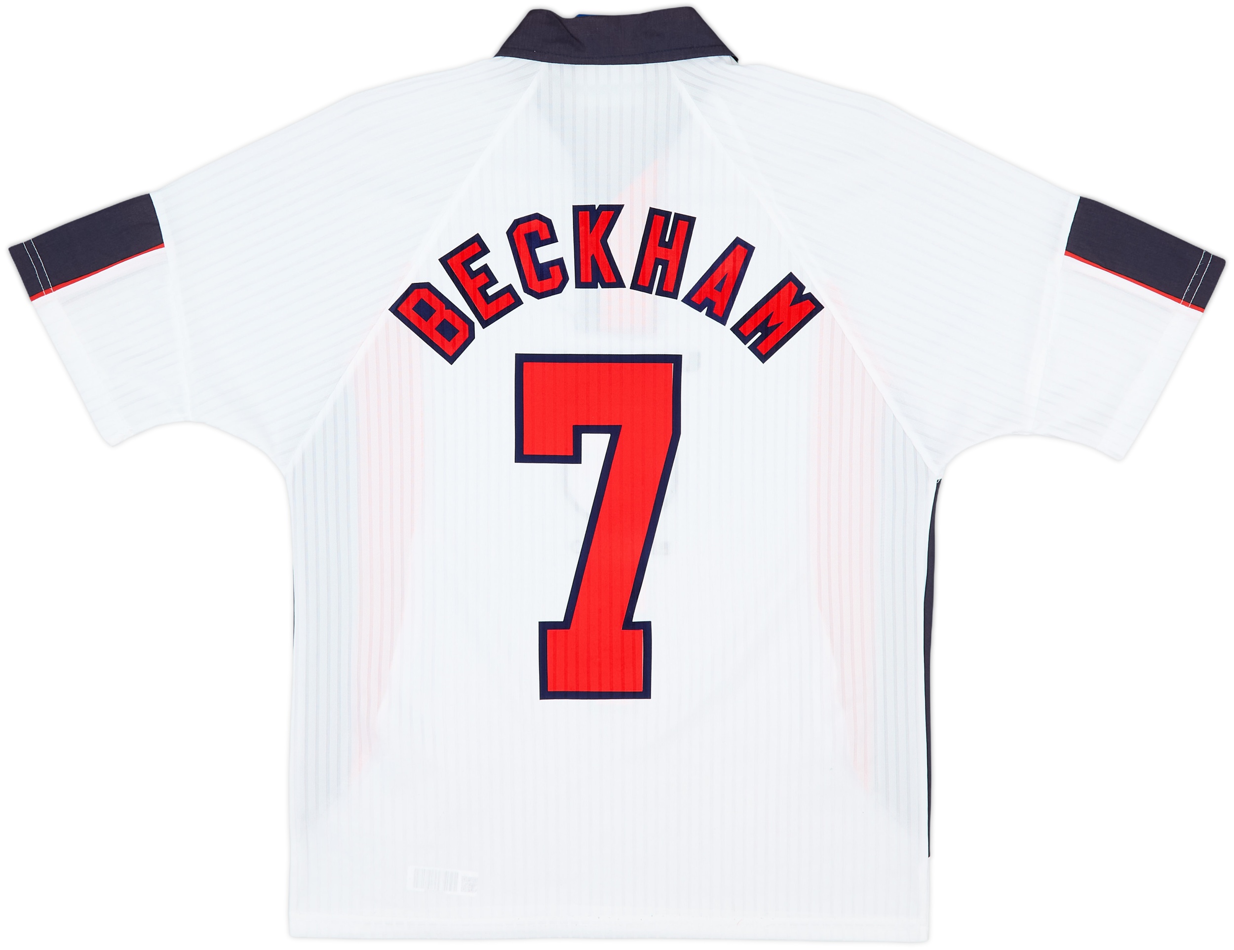 1997-99 England Home Shirt Beckham #7 - 8/10 - (Y)
