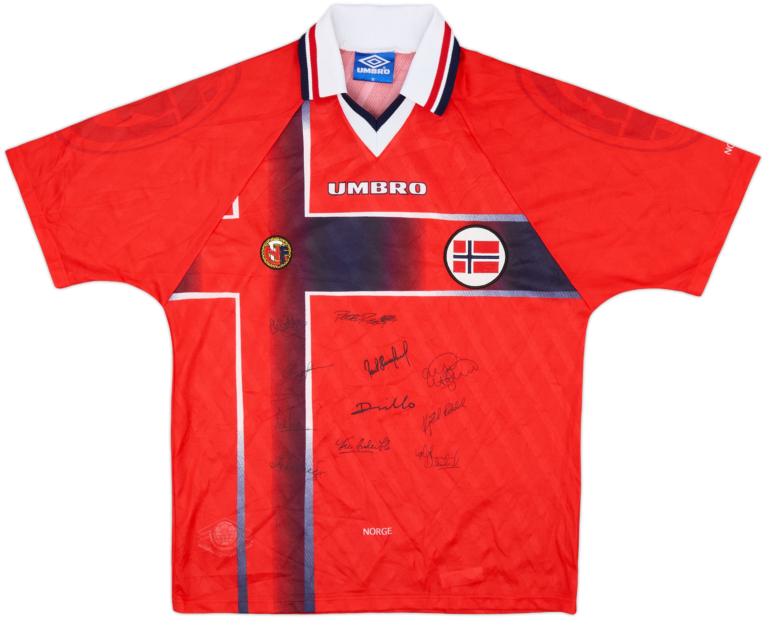 1997-98 Norway 'Signed' Home Shirt - 8/10 - (M)