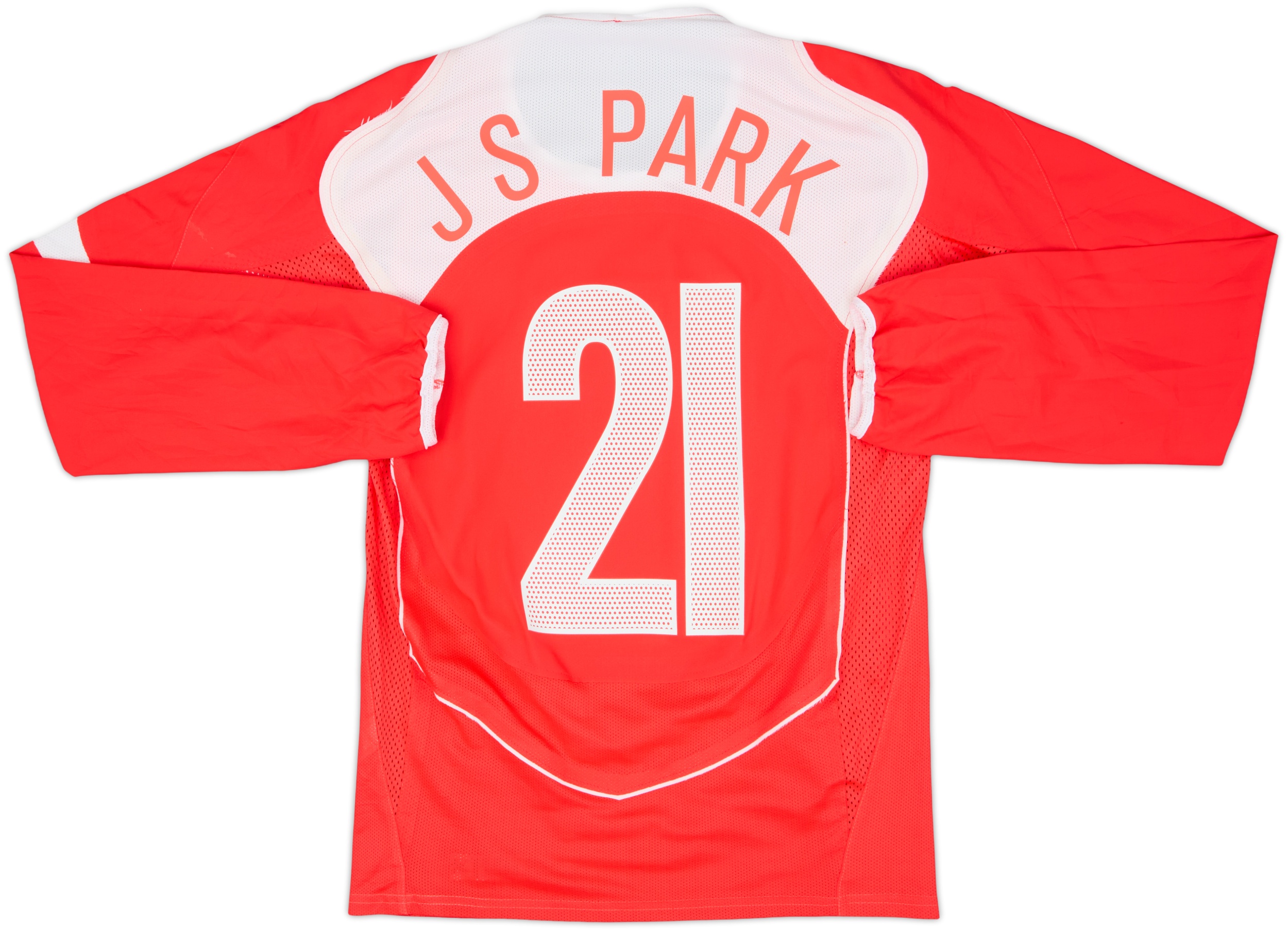 2004-06 South Korea Player Issue Home L/S Shirt J.S.Park #21 - 7
