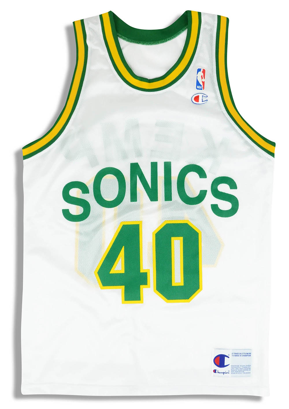1991-95 Seattle Supersonics Kemp #40 Champion Jersey (Home) M