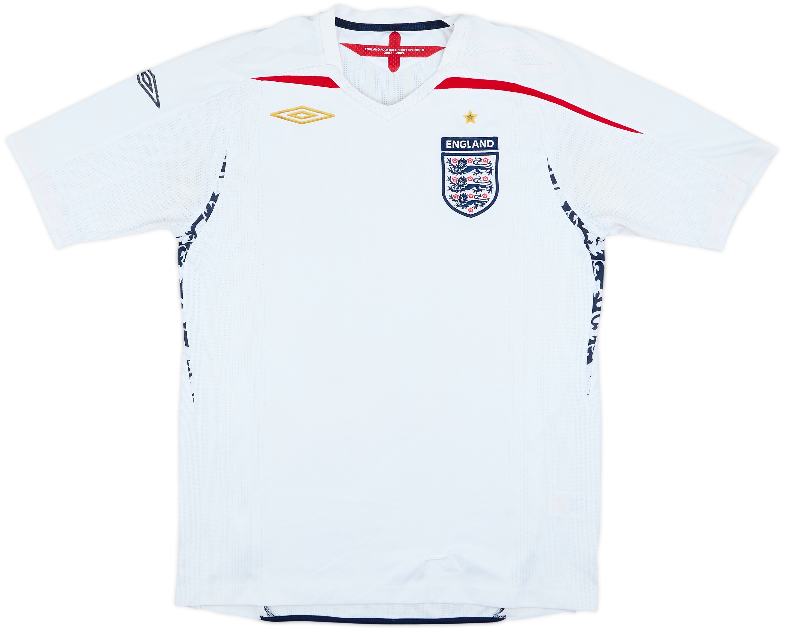 Maillot De Foot Angleterre Domicile Umbro 2008-2009, Taille M, Beckham #8