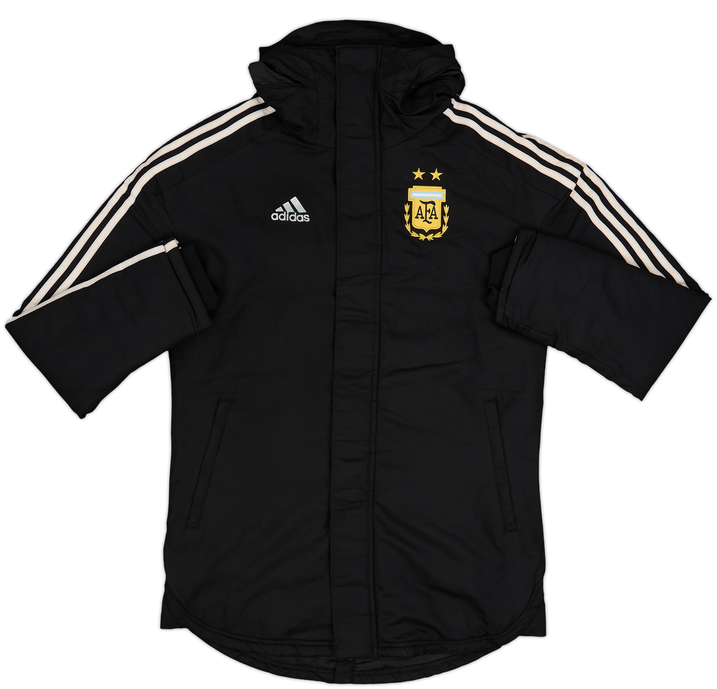 ジャケット・アウター PADDED NYLON BENCH COAT (BLACK/WHITE) L 2017-18 Argentina adidas Padded Bench Coat - 7/10 - (S)