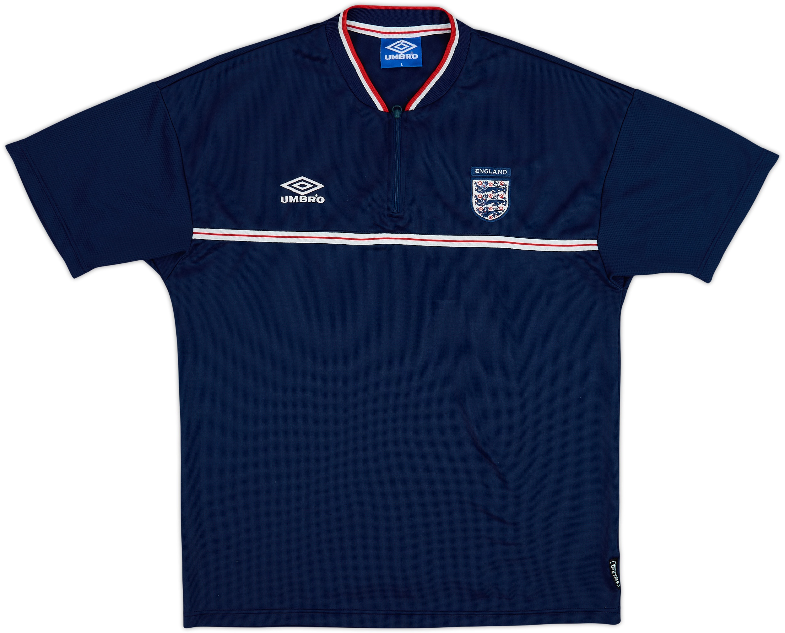 1998-00 England Umbro 1/4 Zip Polo Shirt - 5/10 - (L)