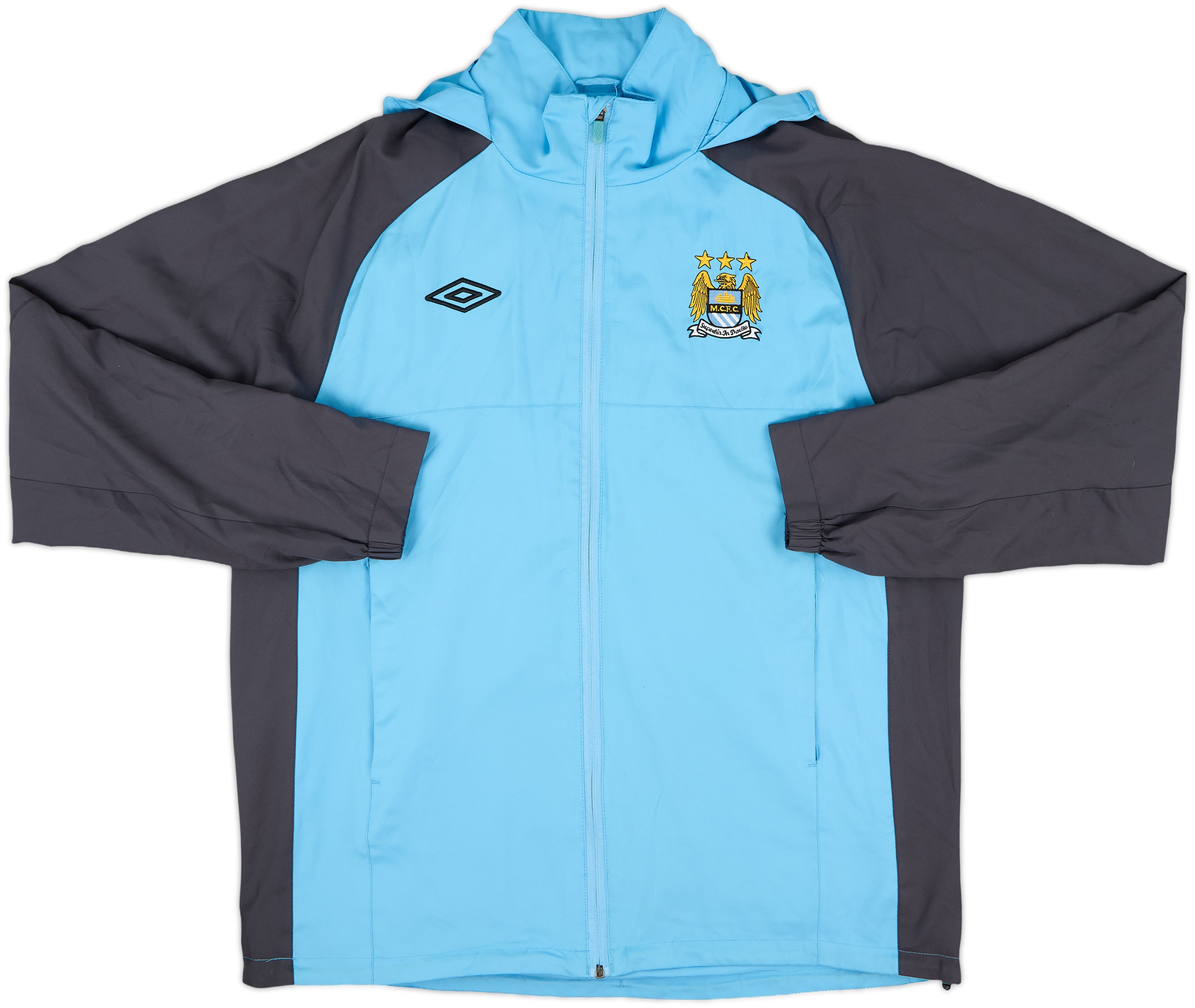 2010-11 Manchester City Umbro Hooded Track Jacket - 8/10 - (L)