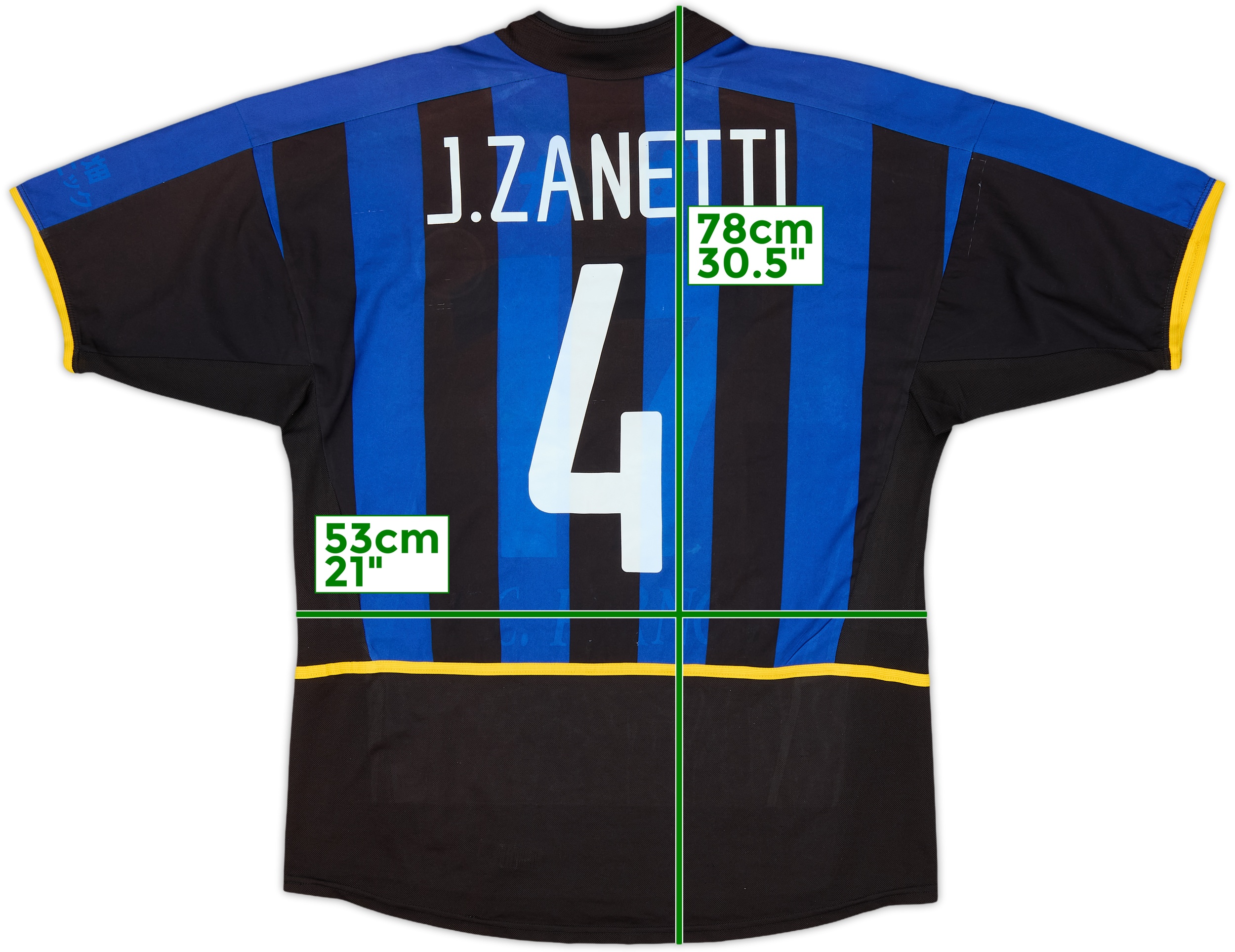 2002-03 Inter Milan Home Shirt Zanetti #4 - 7/10 - (L)