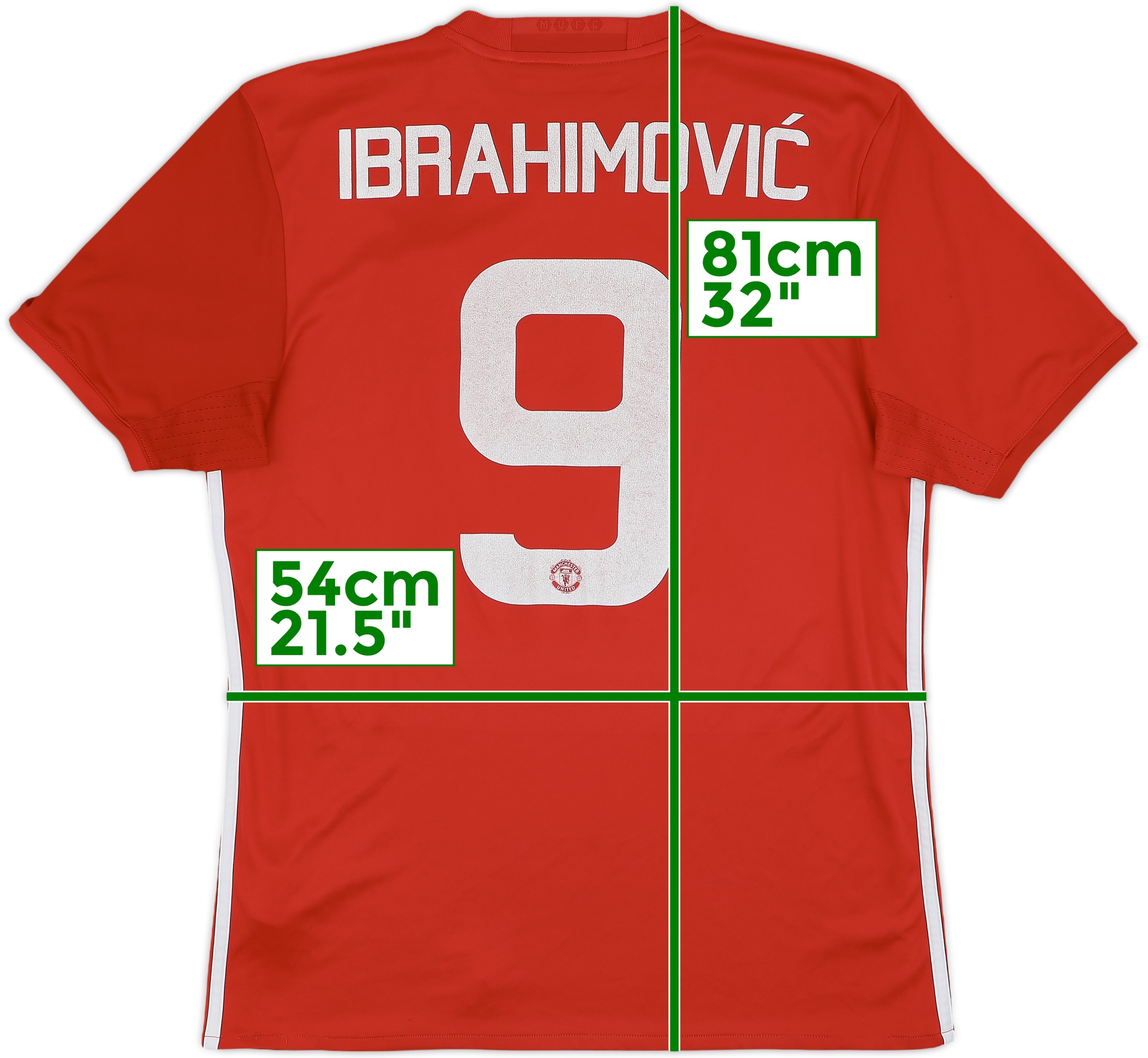 2016/17 Manchester United Home Jersey #9 Ibrahimovic XL