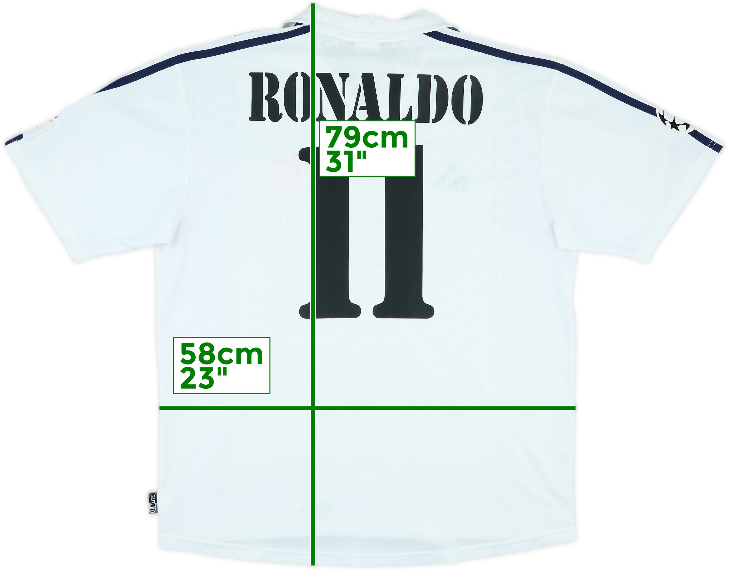 【正規02-03adidas レアルマドリード  RONALDO#11】 2002-03 Real Madrid Centenary Home Shirt Ronaldo #11 - 9/10