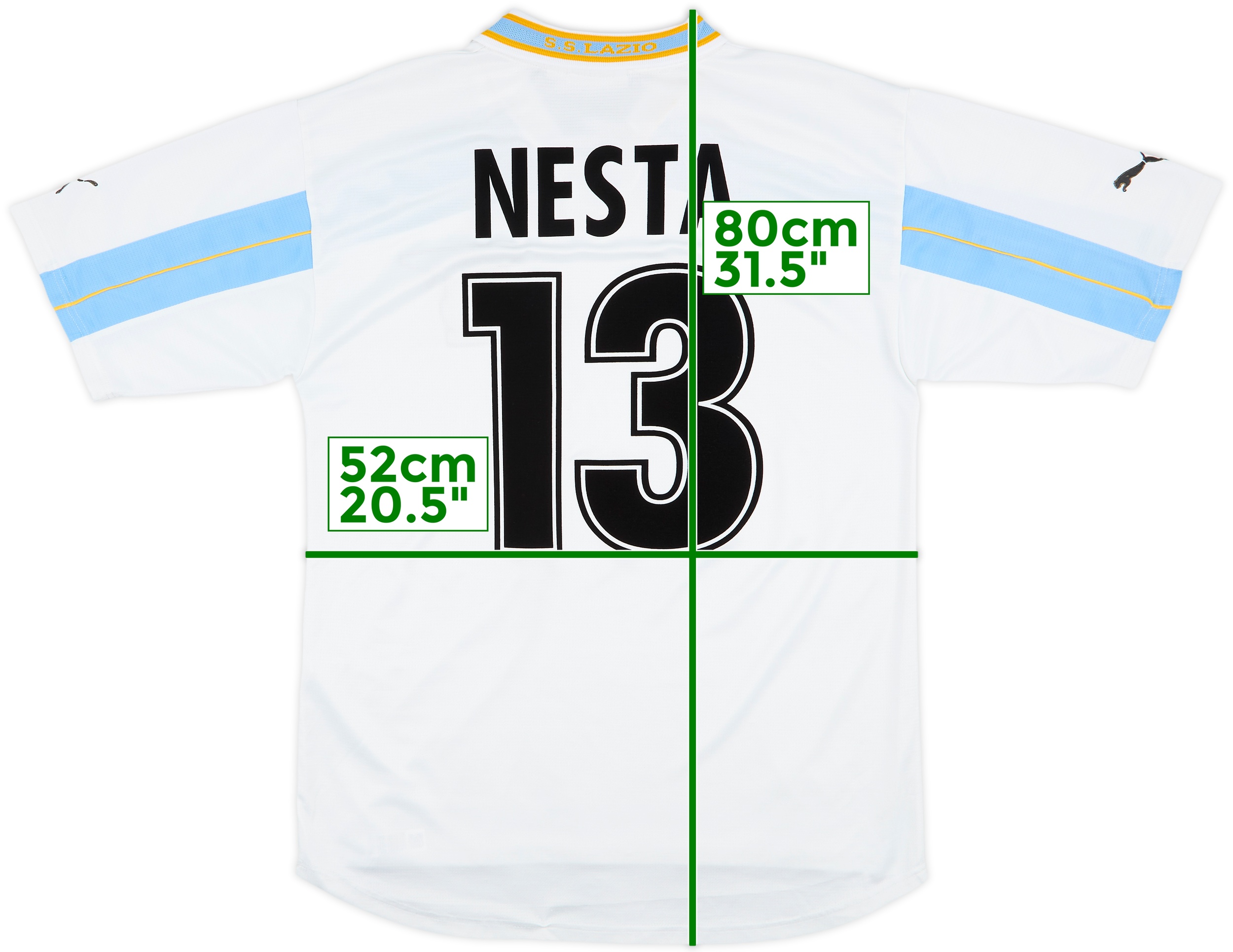 t*n様 【正規品】SS Lazio 1998/1999 NESTA 13 1998-99 Lazio Away Shirt and Socks Nesta #13 - 8/10 - (M)
