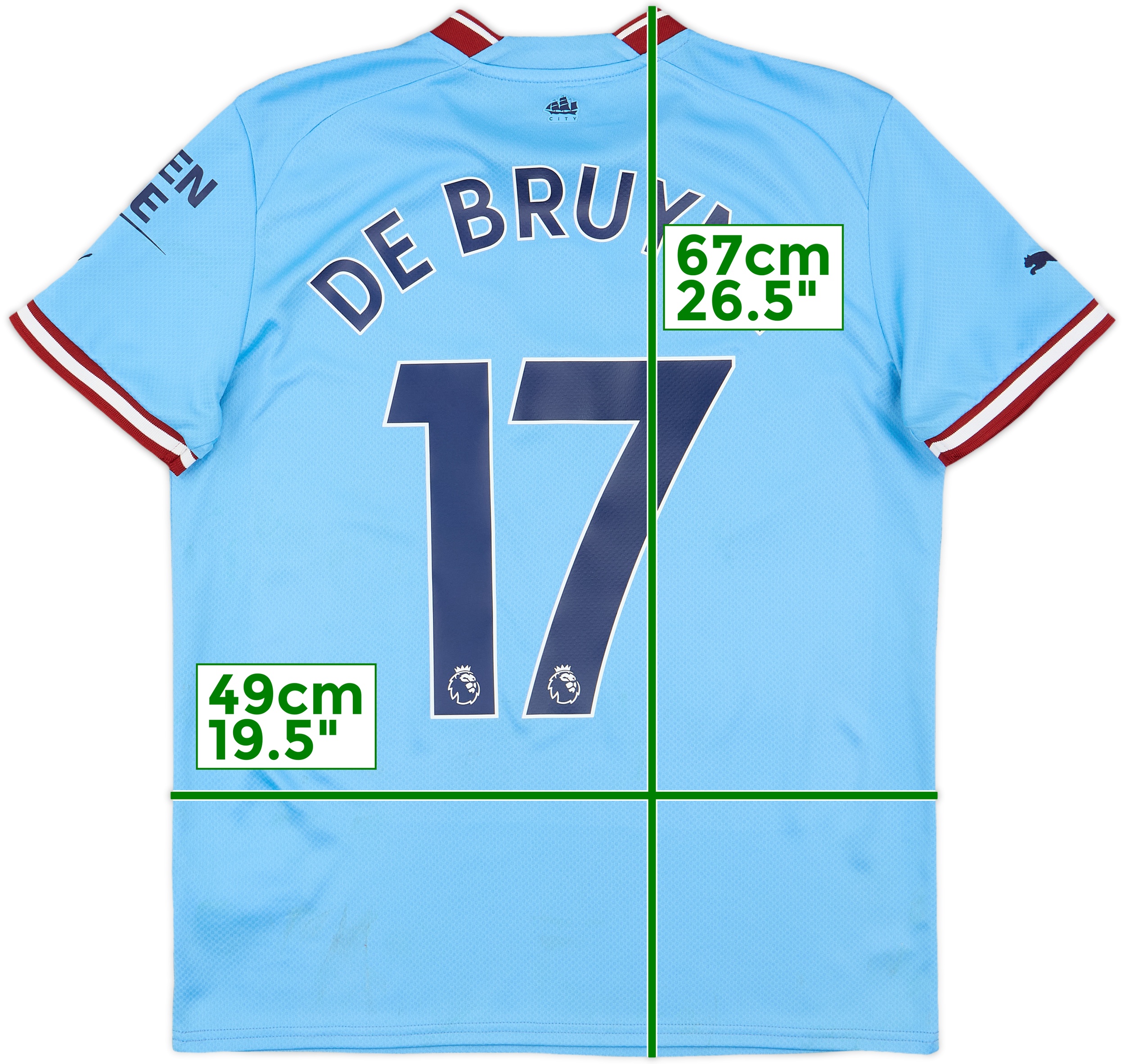 2022-23 Manchester City Home Shirt De Bruyne #17 - 7/10