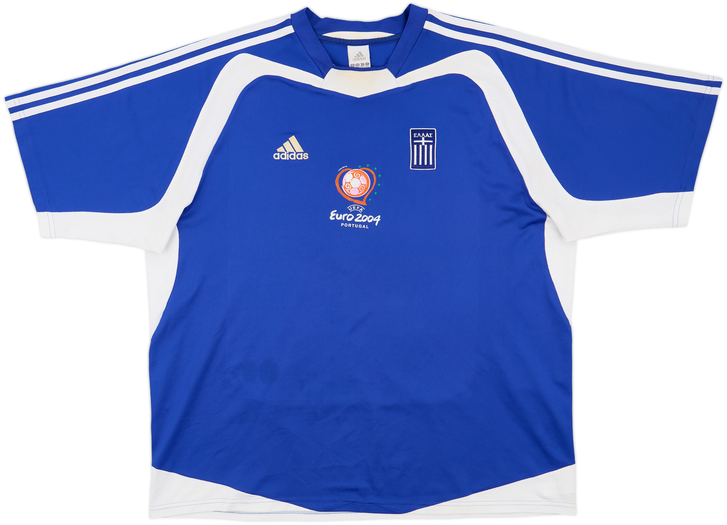 2004-06 Greece 'Euro 2004 Squad Signed' Home Shirt - 6/10 - (XXL)