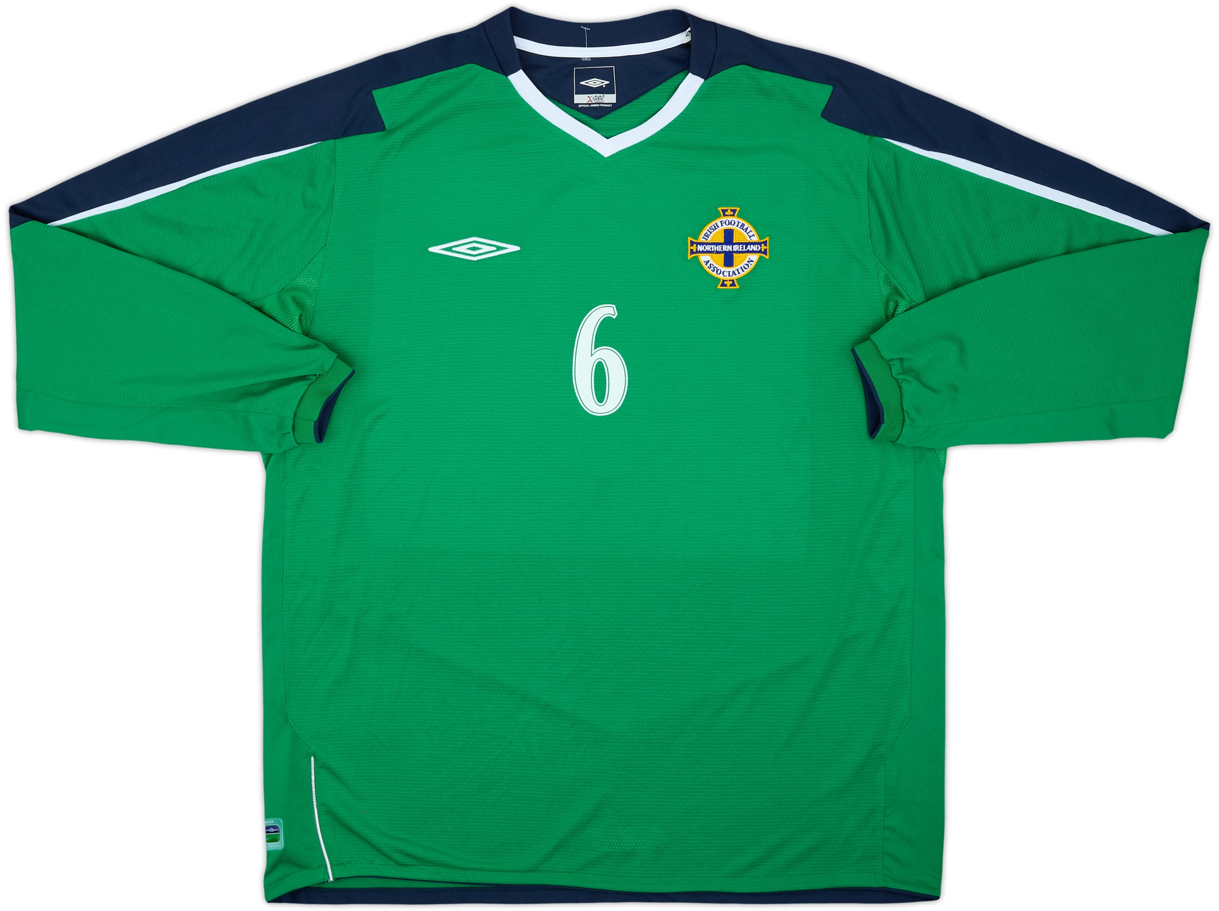 2004-05 Northern Ireland Match Issue Home L/S Shirt #6