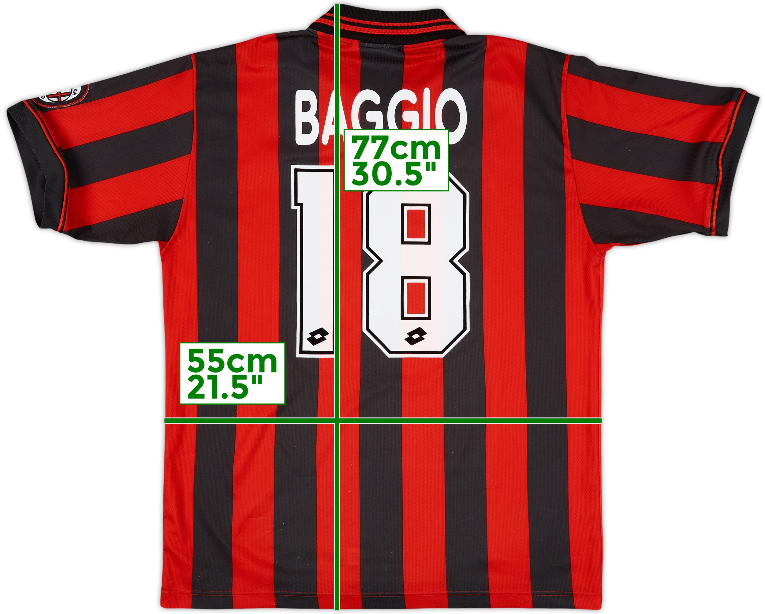 AC Milan 1995 - 1996 Home football Lotto long sleeve jersey